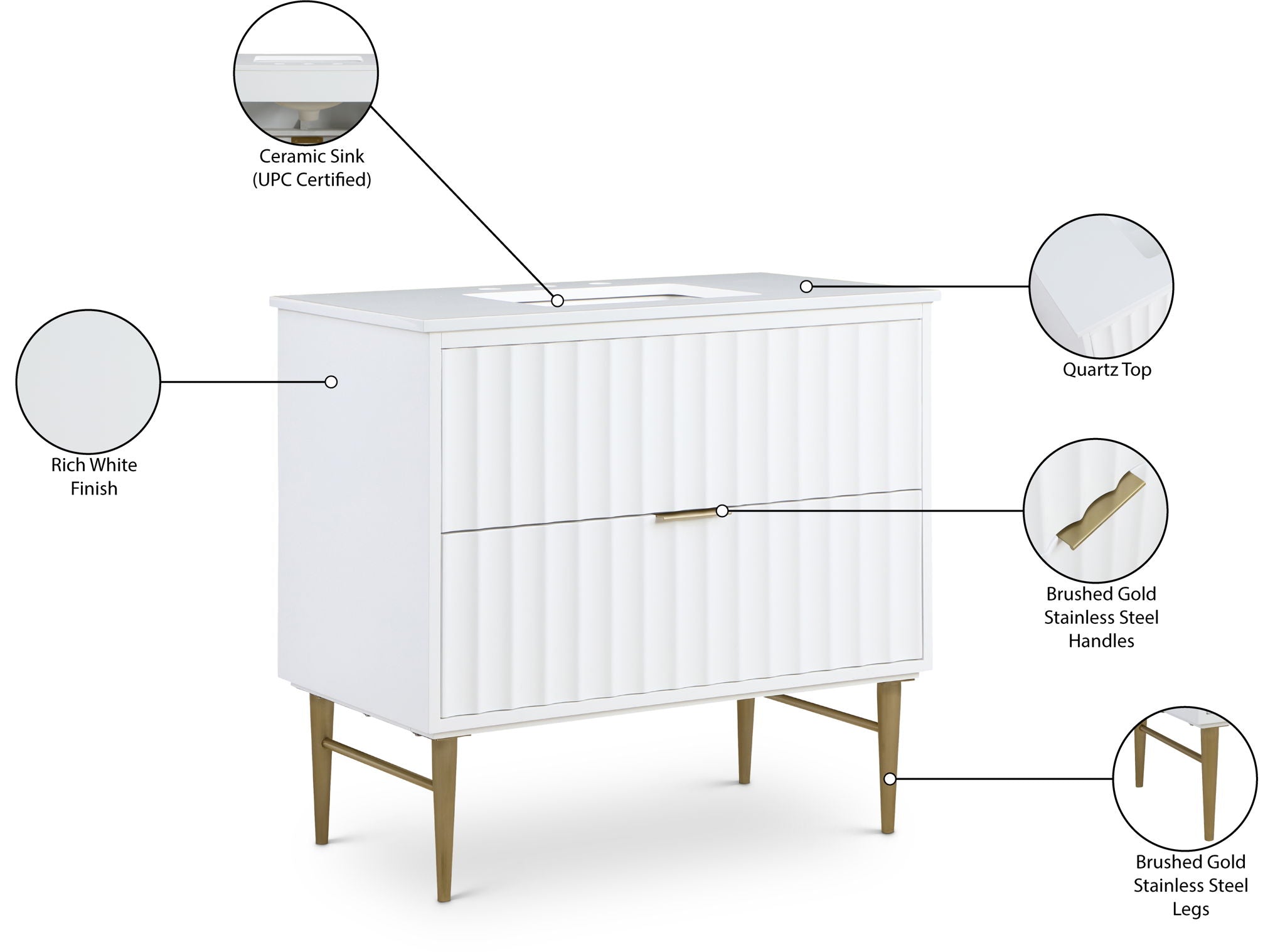 Modernist - Bathroom Vanity With Gold Legs