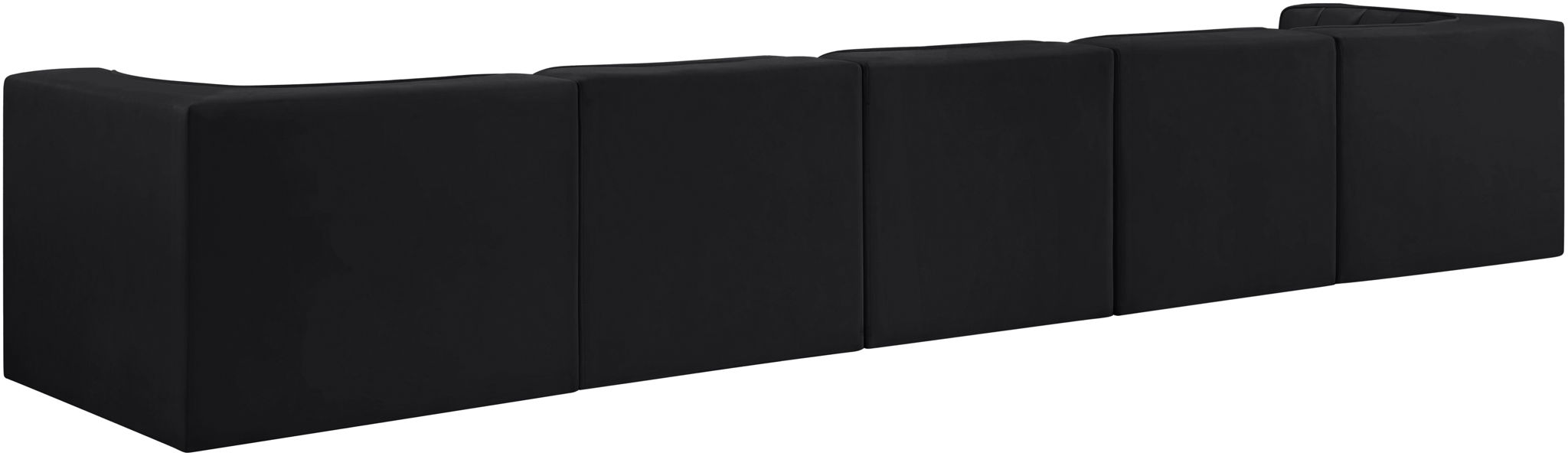 Rummi - Velvet Performance Fabric Upholstered 5 Piece Modular Sofa