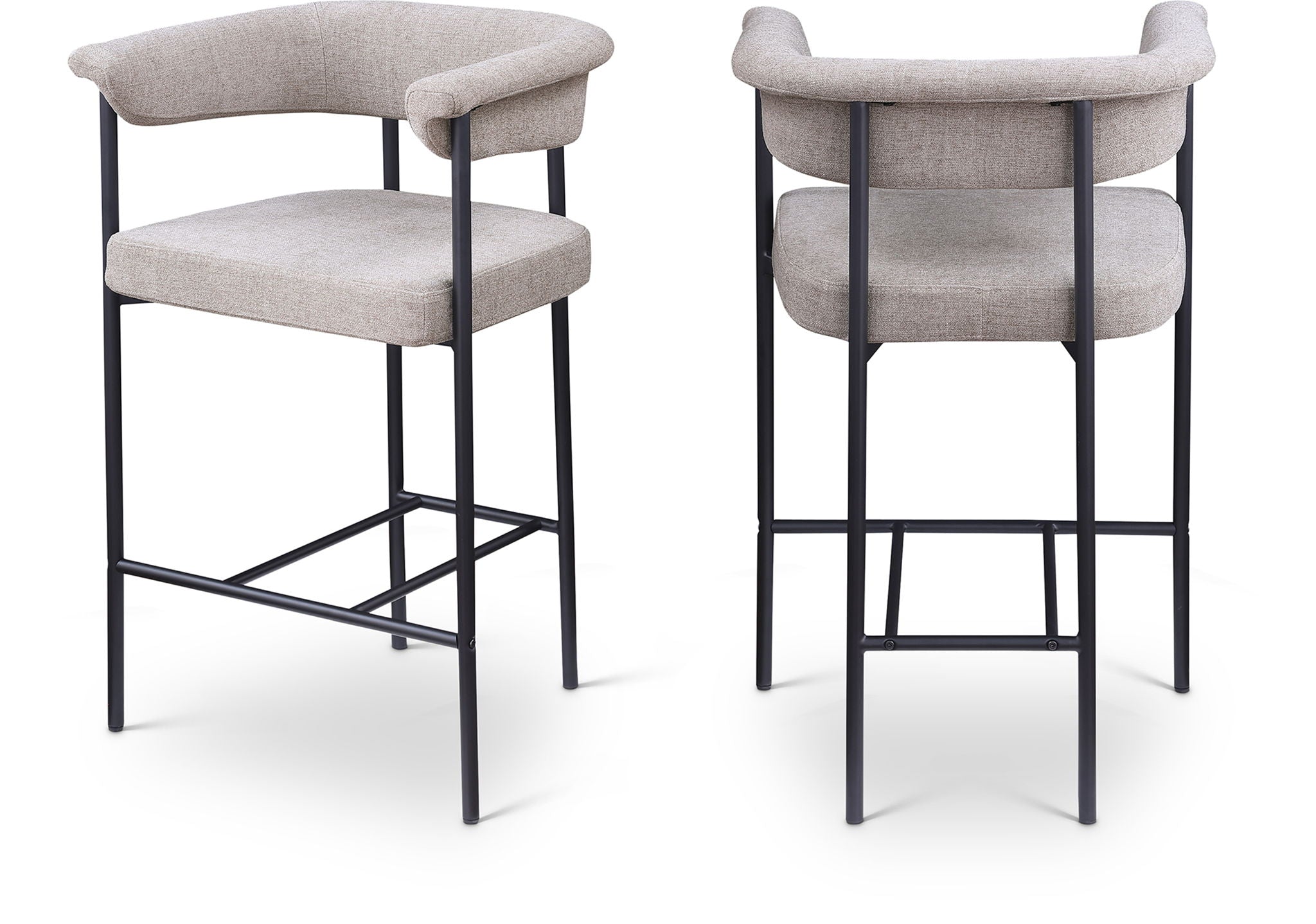 Malin - Linen Counter Stool (Set of 2) - Taupe