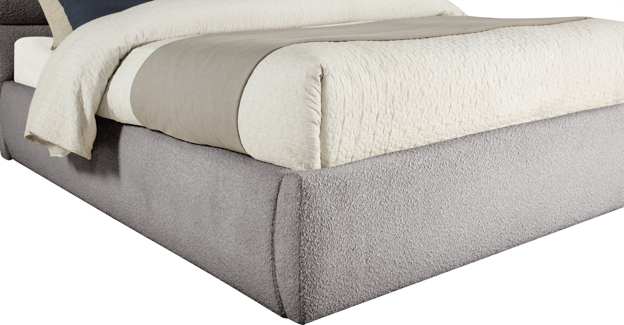Adam - Boucle Fabric Bed With 52" Headboard