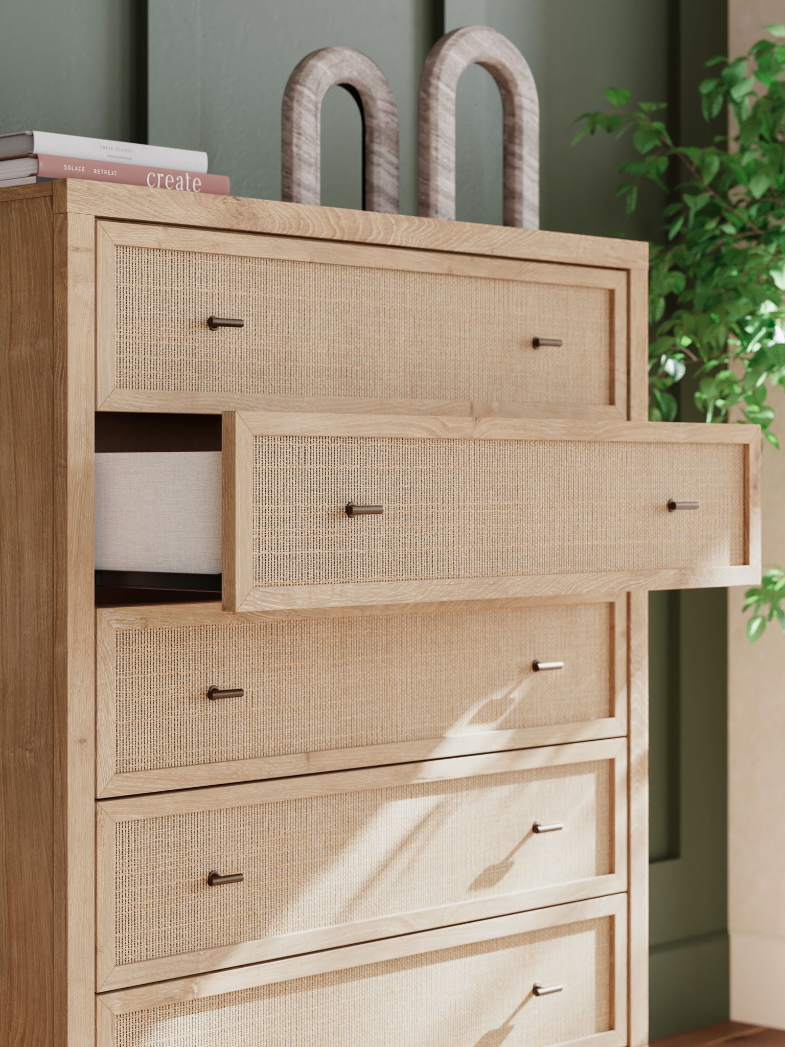 Cielden - Five Drawer Wide Chest - Two-Tone