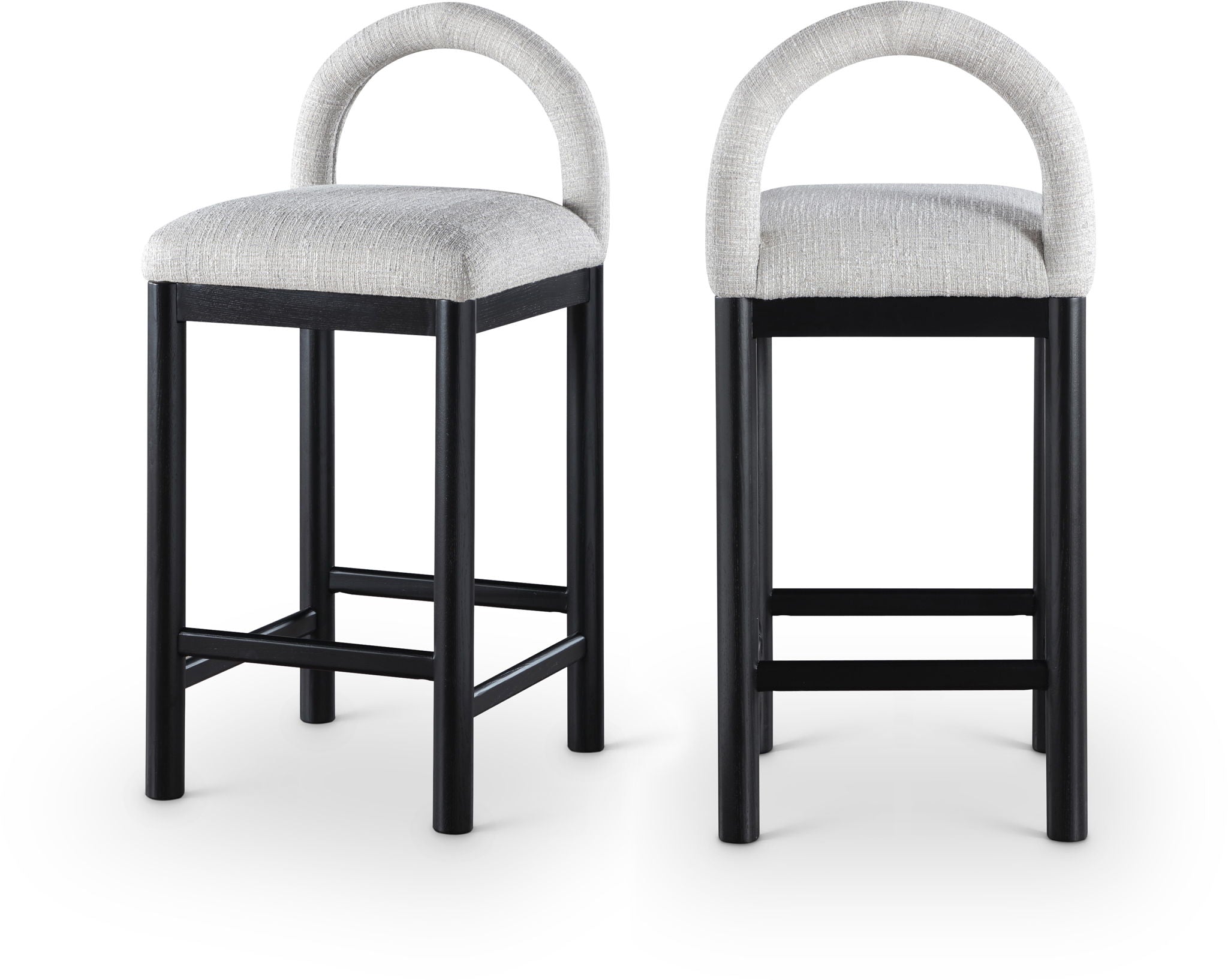 Conrad - Linen Counter Stool With Black Legs