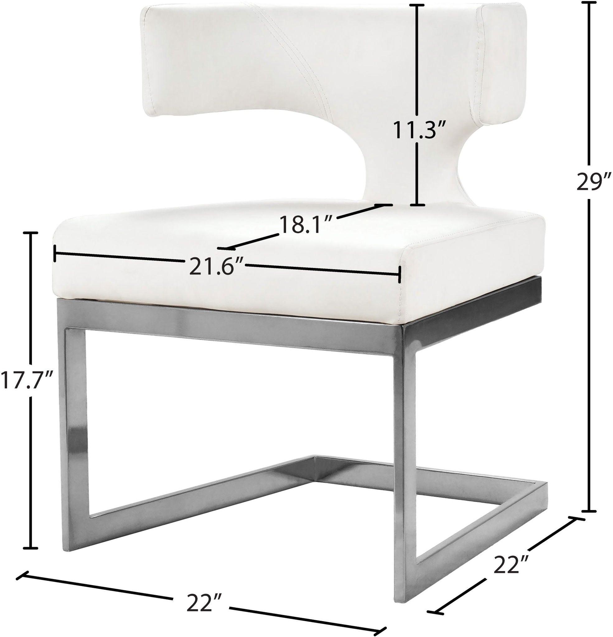 Alexandra - Dining Chair with Chrome Legs
