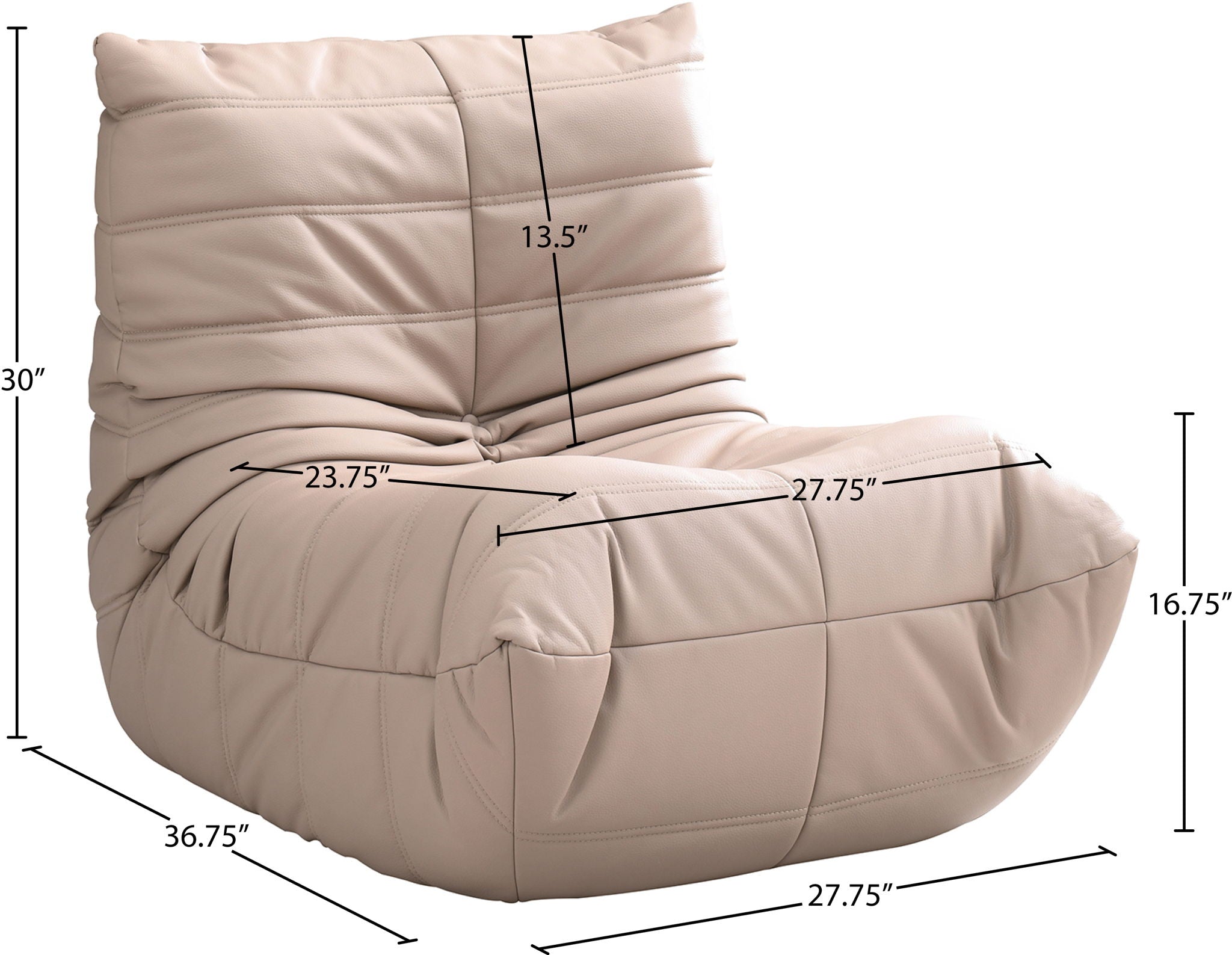 Relax - Vegan Leather Upholstered Chair - Tan