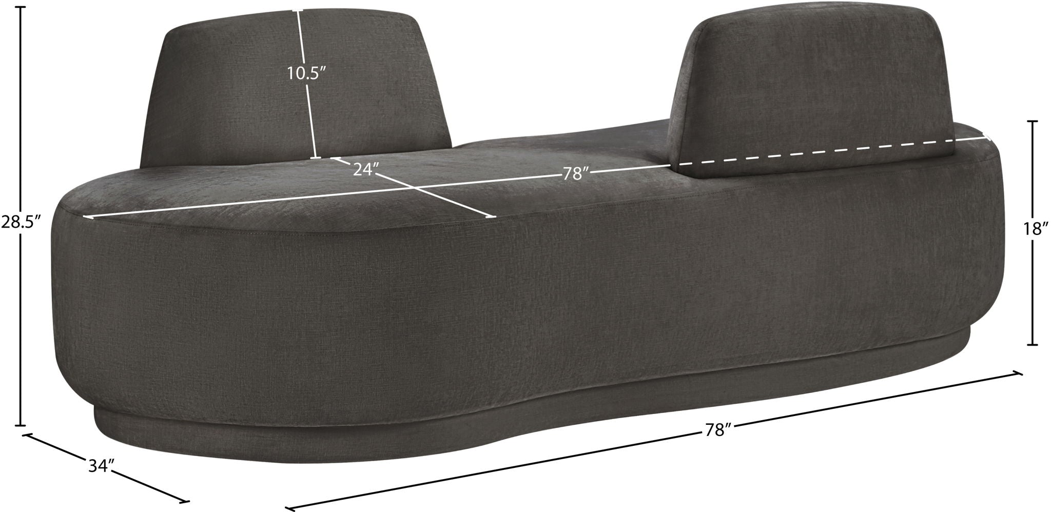 Argyle - Chenille Fabric Chaise / Loveseat