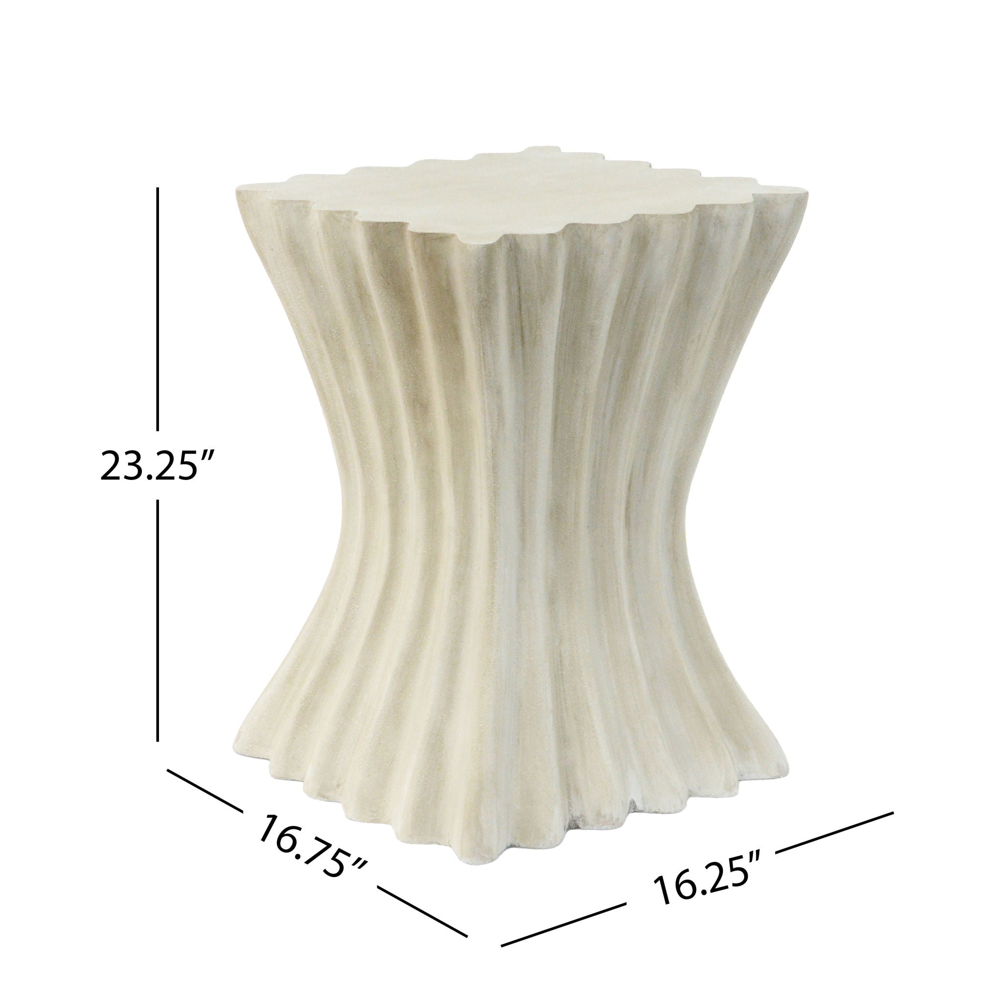 Mgo Archaistic Wavy Side Table - Antique Sandstone