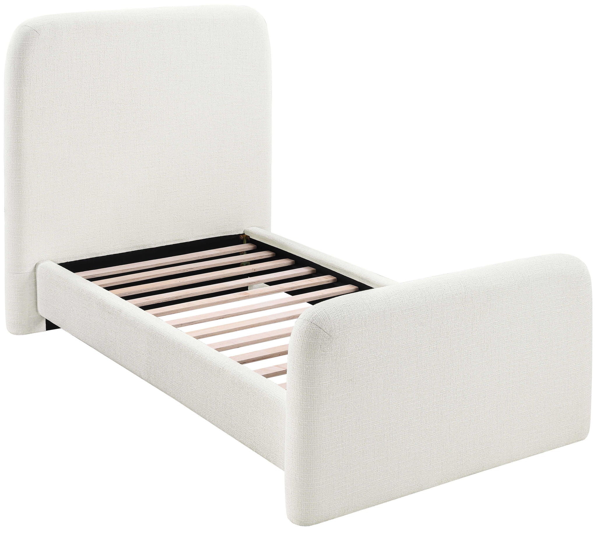 Fira - Linen Textured Fabric Upholstered Bed