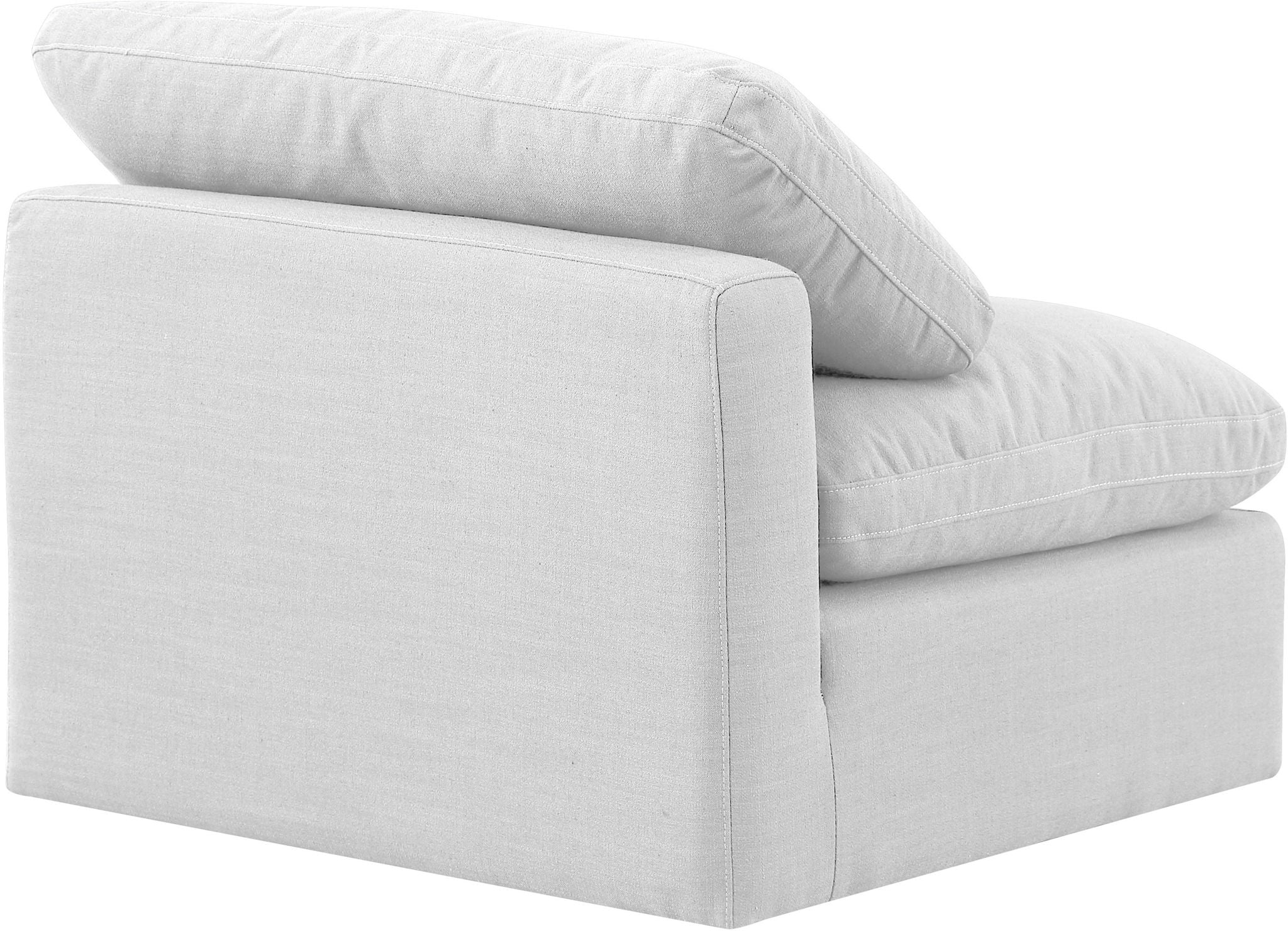 Indulge - Linen Armless Chair - White