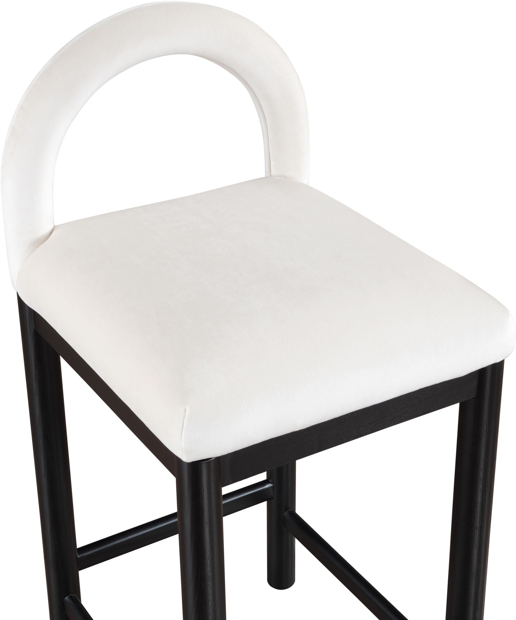 Conrad - Velvet Counter Stool With Black Legs