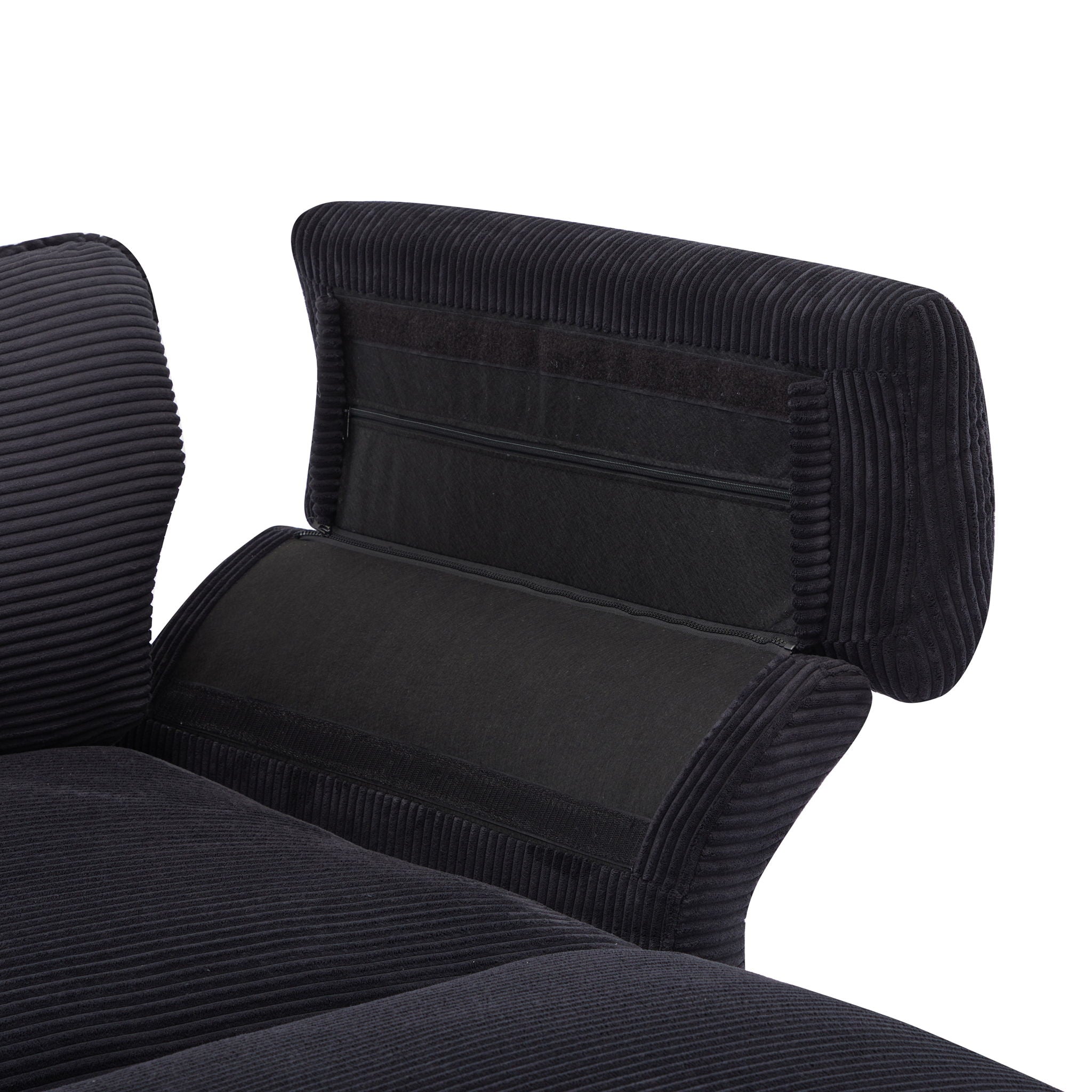 Modern Deep Seat Sectional Sofa With Ottoman