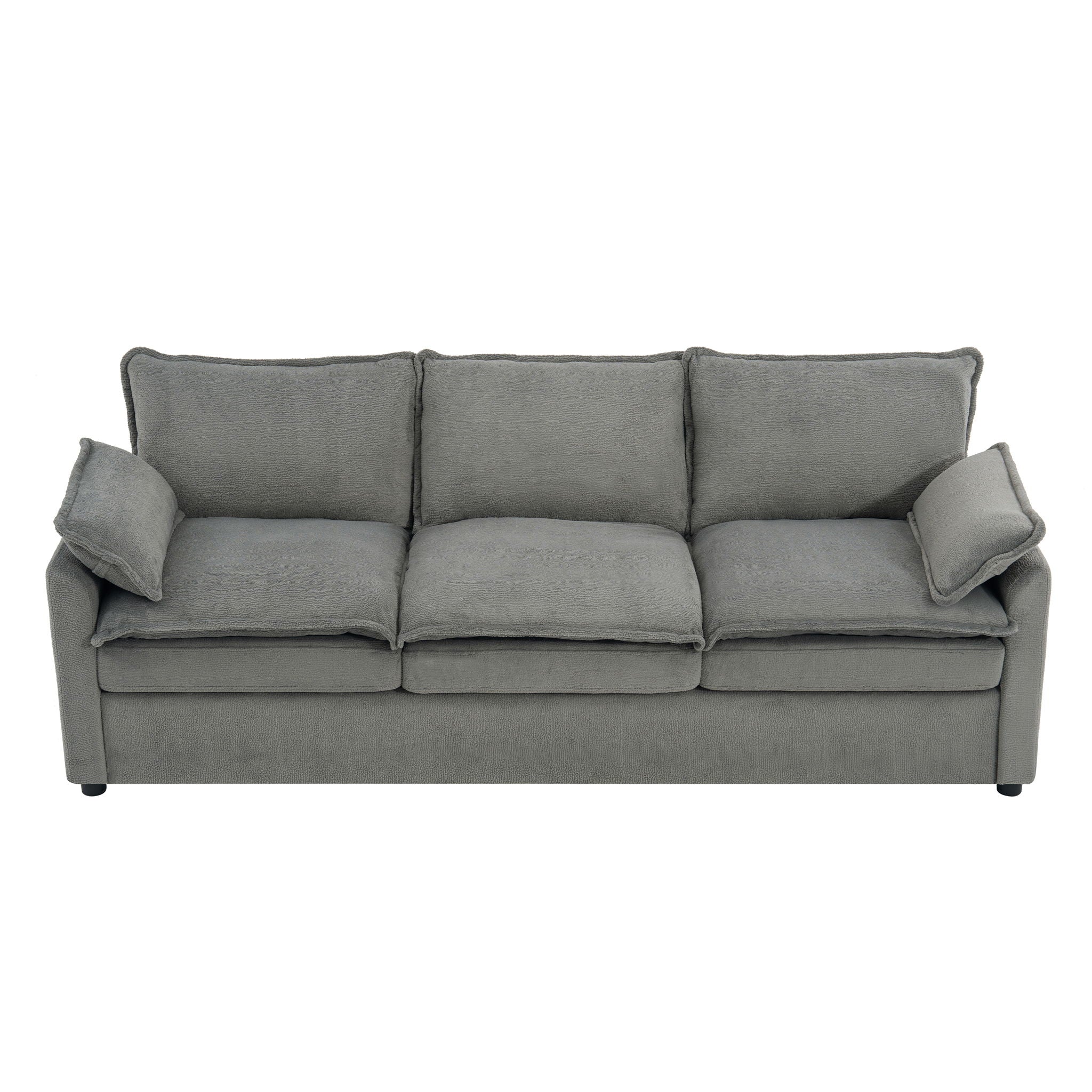 Modern 3 Seater Sofa With Side Storage Pockets For Living Room