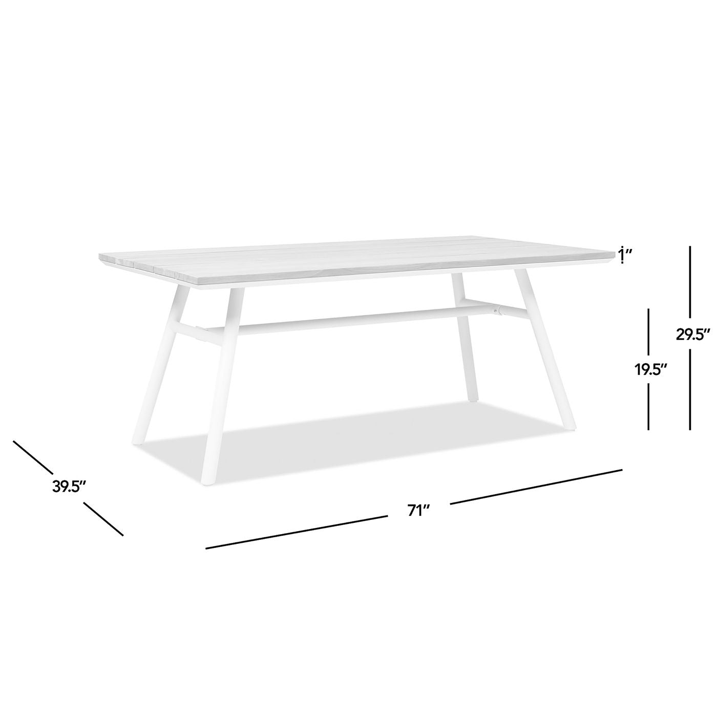 Maiden - 6 Seater Patio Dining Table - Natural Teak