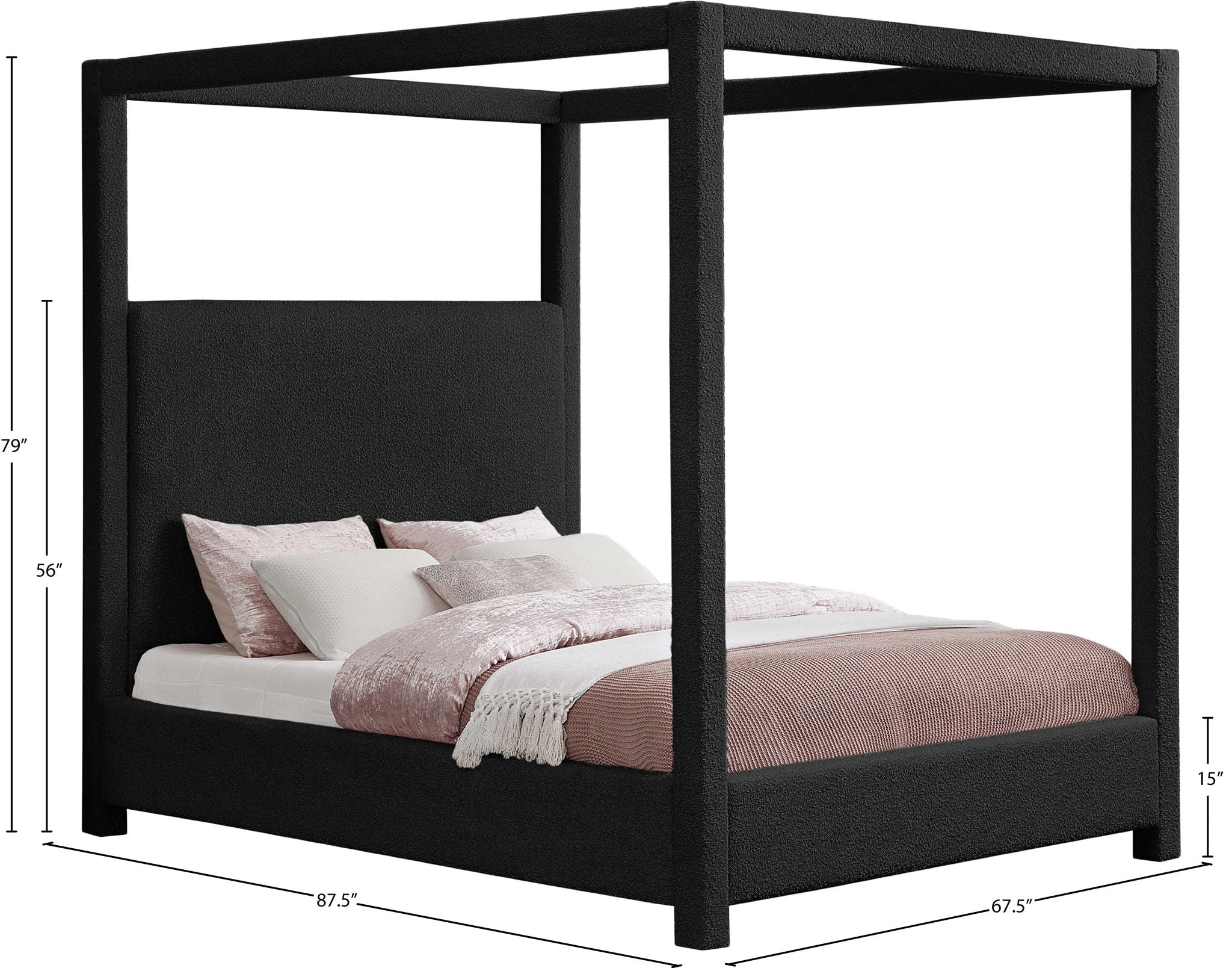 Eden - Boucle Fabric Upholstered Bed