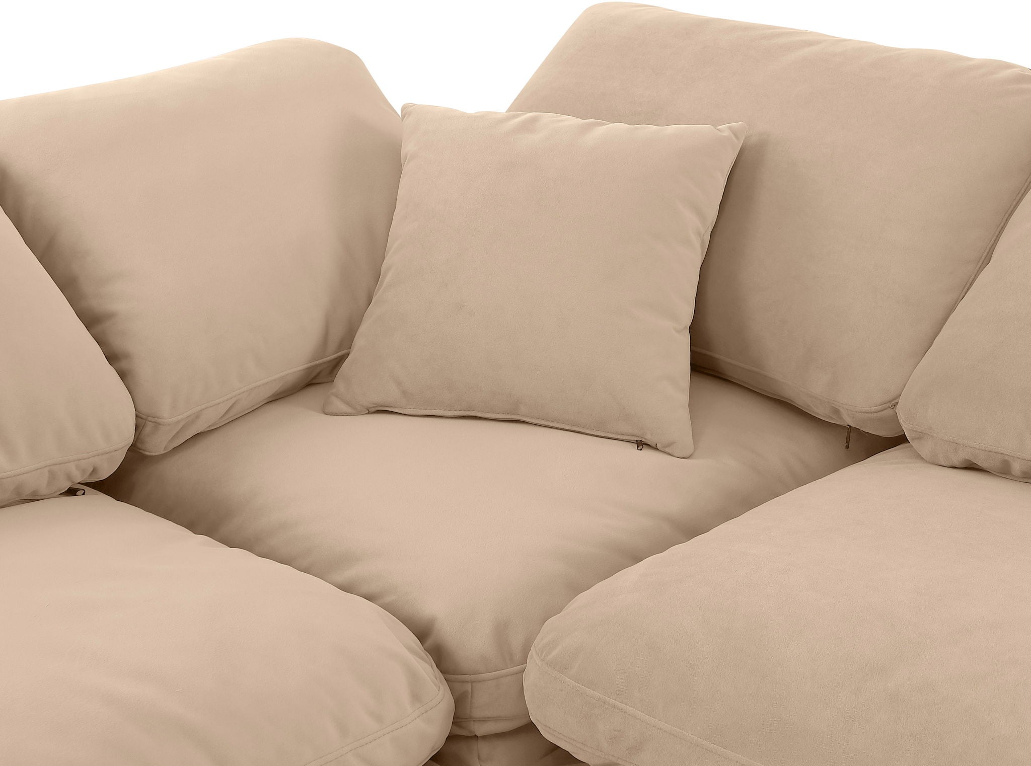 Indulge - Velvet 5 Piece Modular Corner Armless Sectional