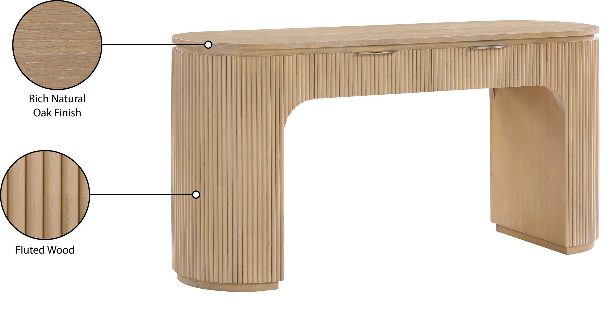 Astrid - Solid Wood And Oak Veneer Desk