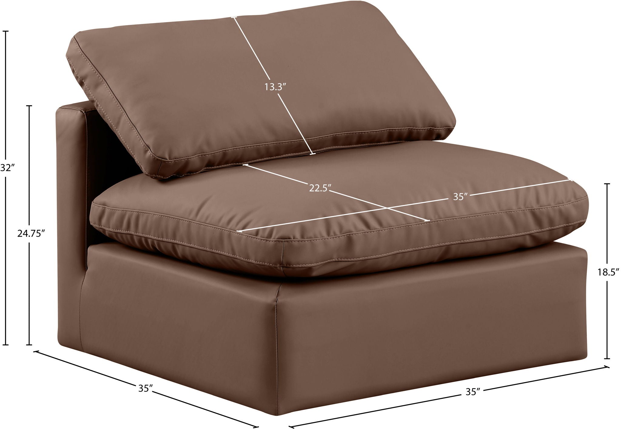 Indulge - Faux Leather Armless Chair