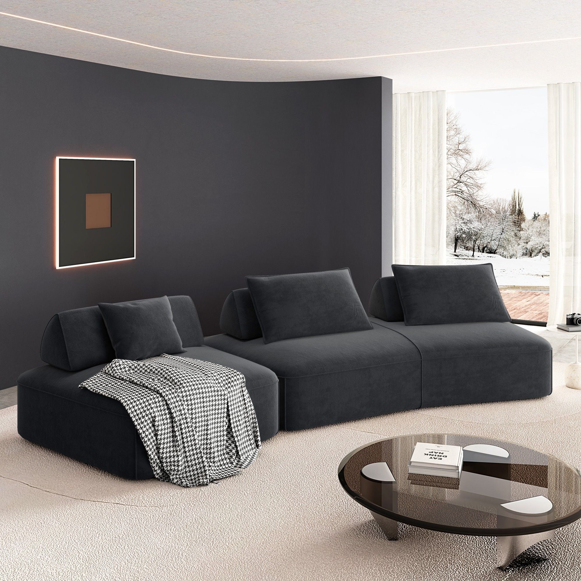 Modern Luxury Oversized Modular Sectional Sofa Set