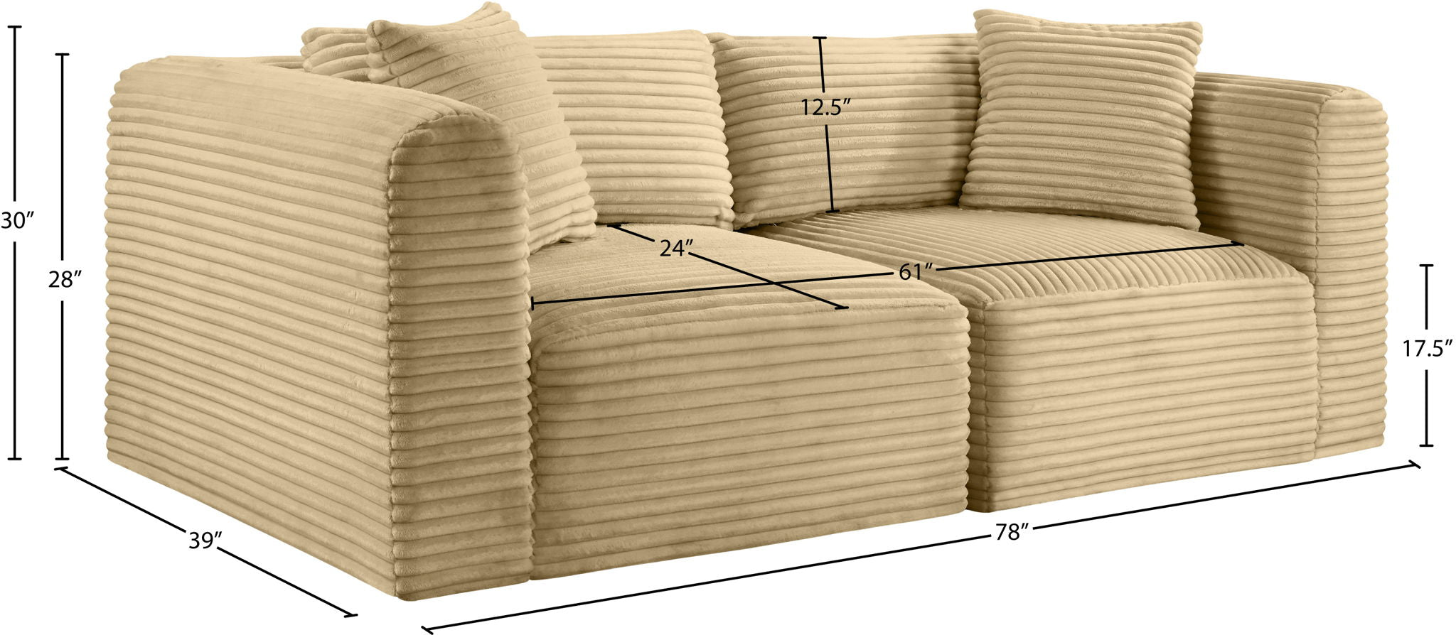 Shaggy - 2 Seat Modular Sofa