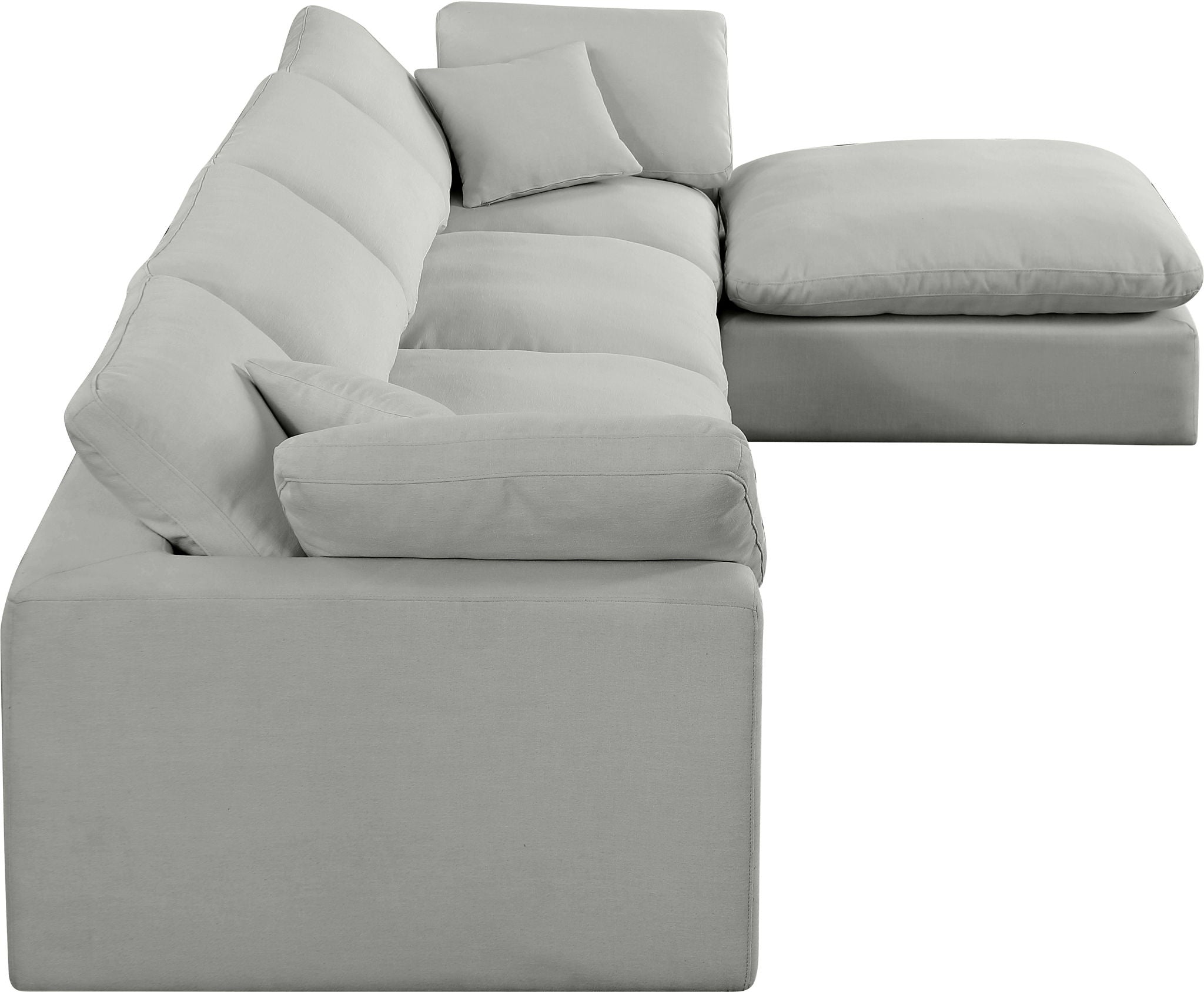 Comfy - 5 Piece Linen Modular Sectional With Chaise