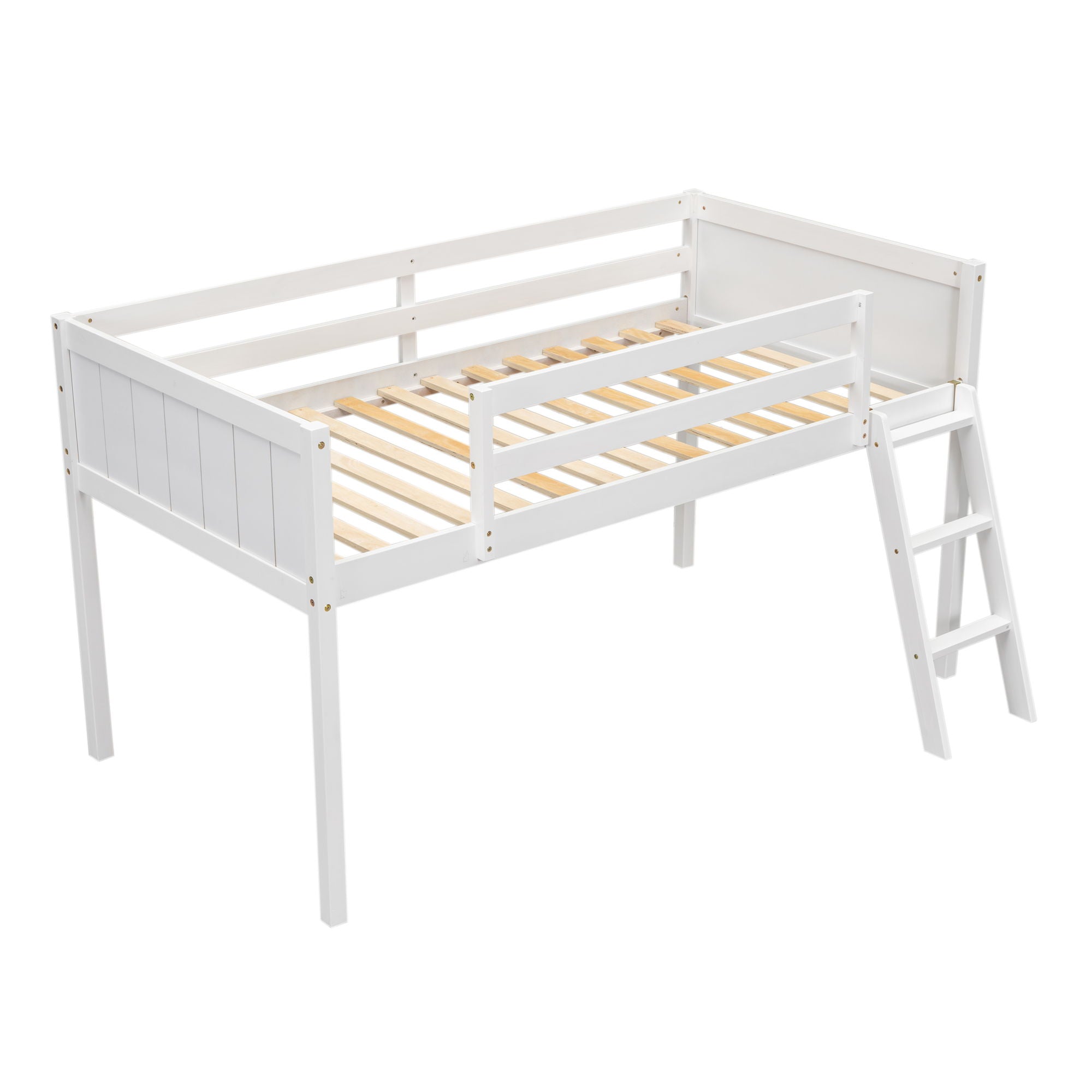 Low Loft Bed With Adjustable Ladder