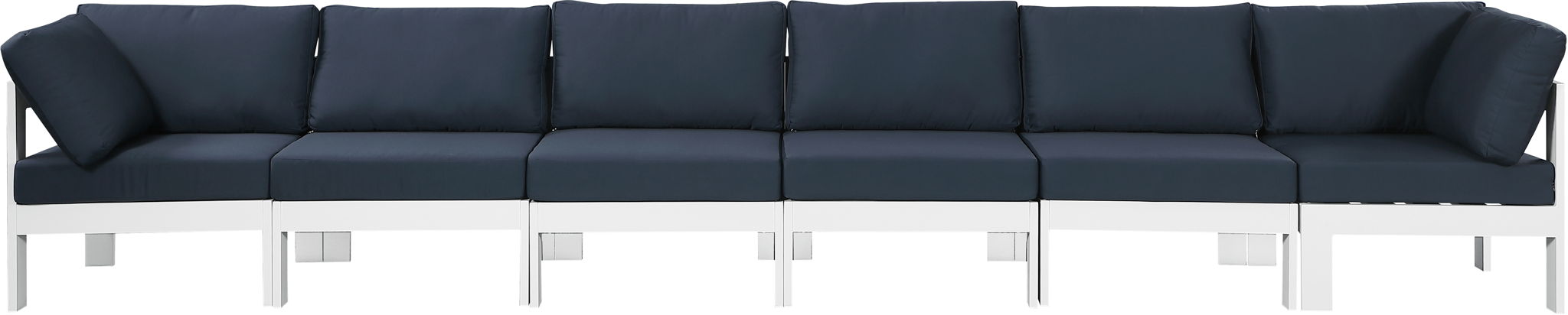 Nizuc - Outdoor Patio 6 Seat Modular Sofa With White Frame