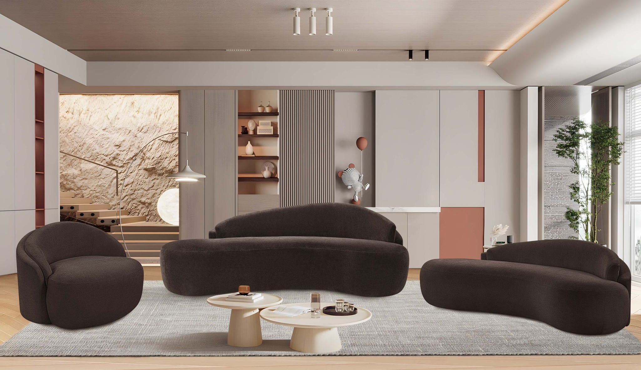 Caspian - Chenille Fabric Upholstered Sofa