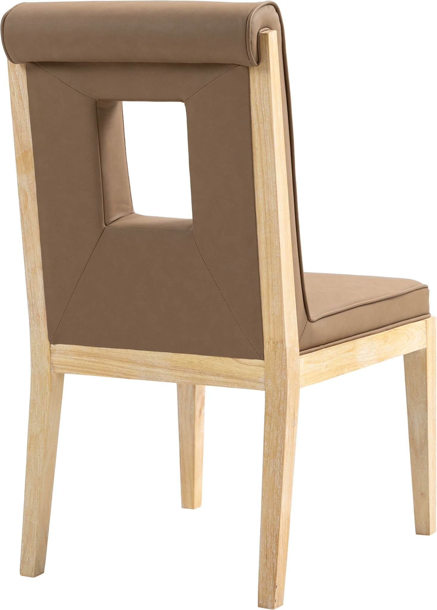 Gwendolyn - Faux Leather Dining Side Chair With Natural Frame (Set of 2)