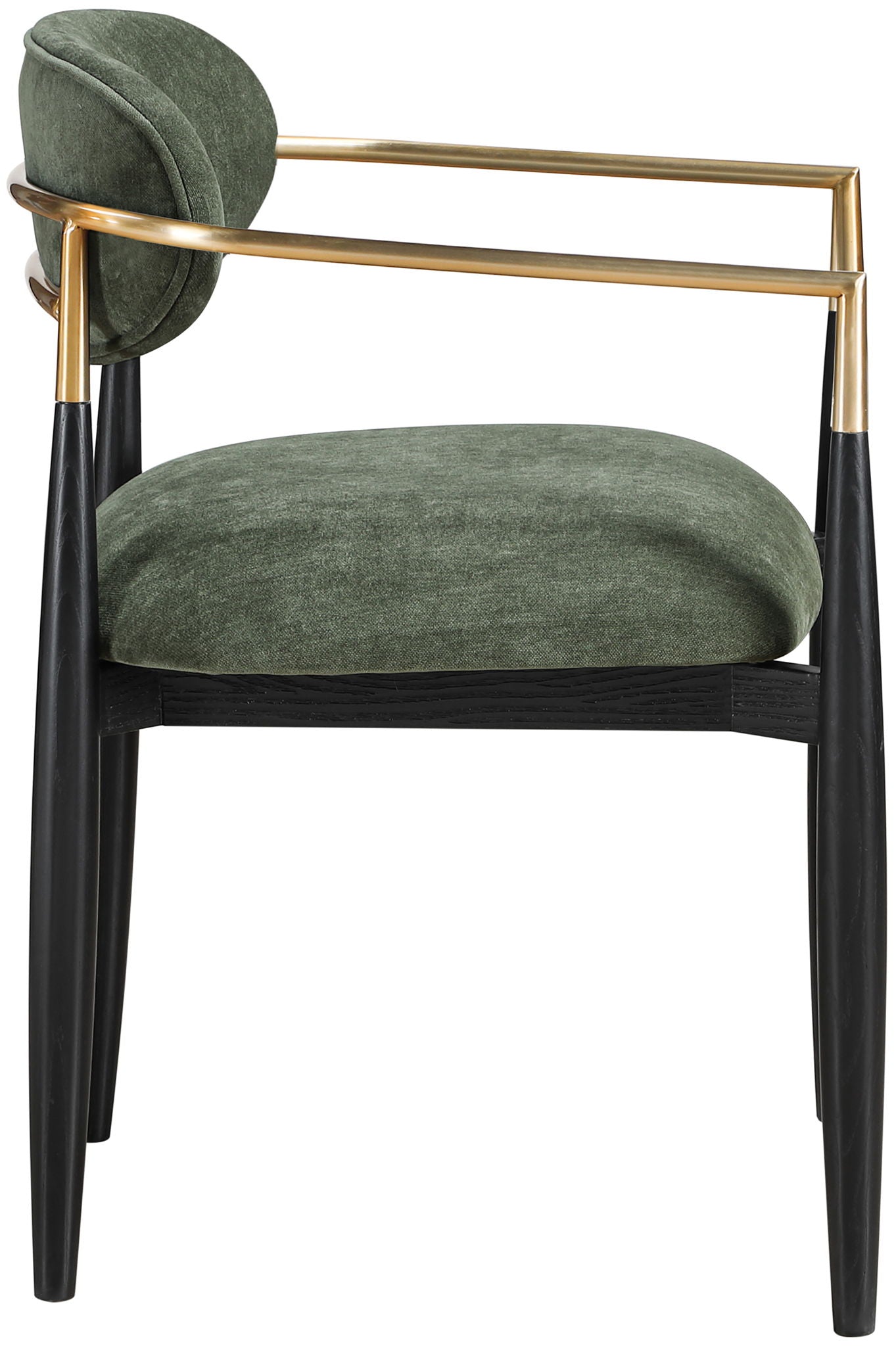 Riccio - Fabric Dining Arm Chair (Set of 2) - Black And Gold Frame