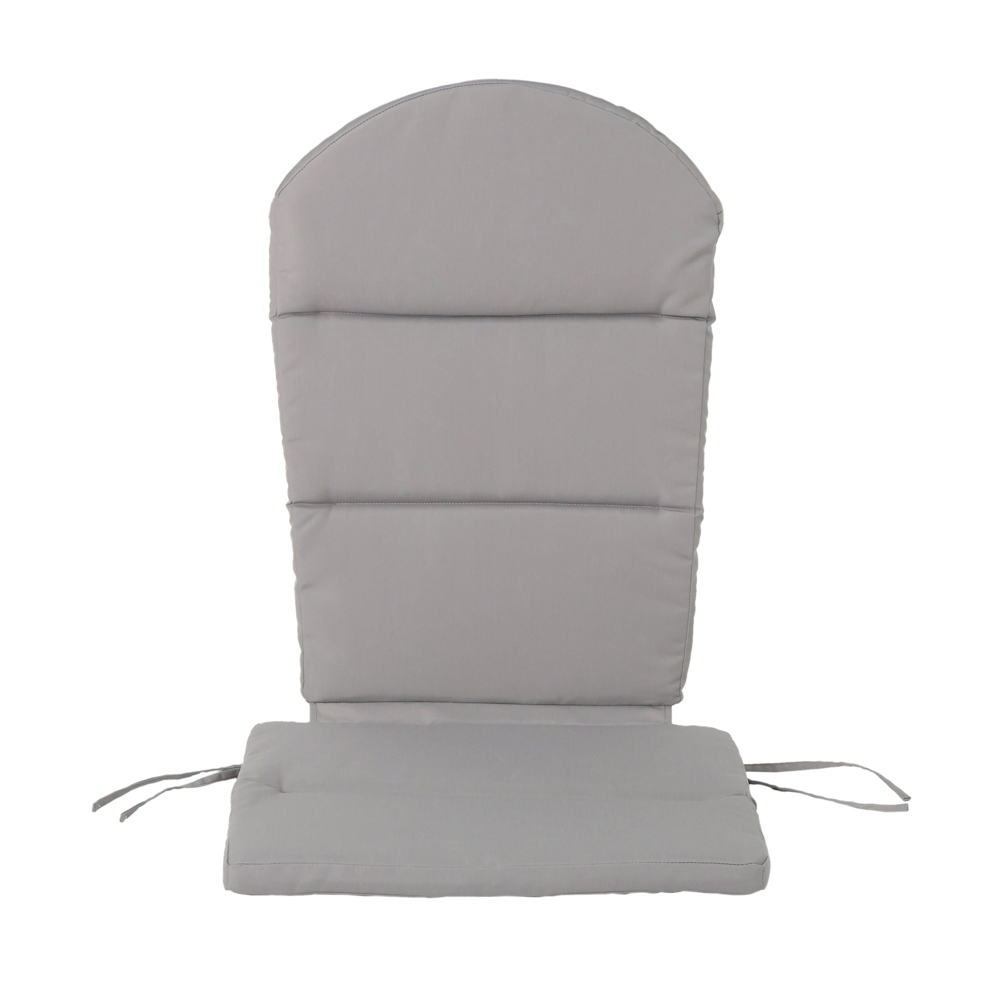 Outdoor Adirondack Chair Cushion With Water Resistant Fabric And Ties - Gray