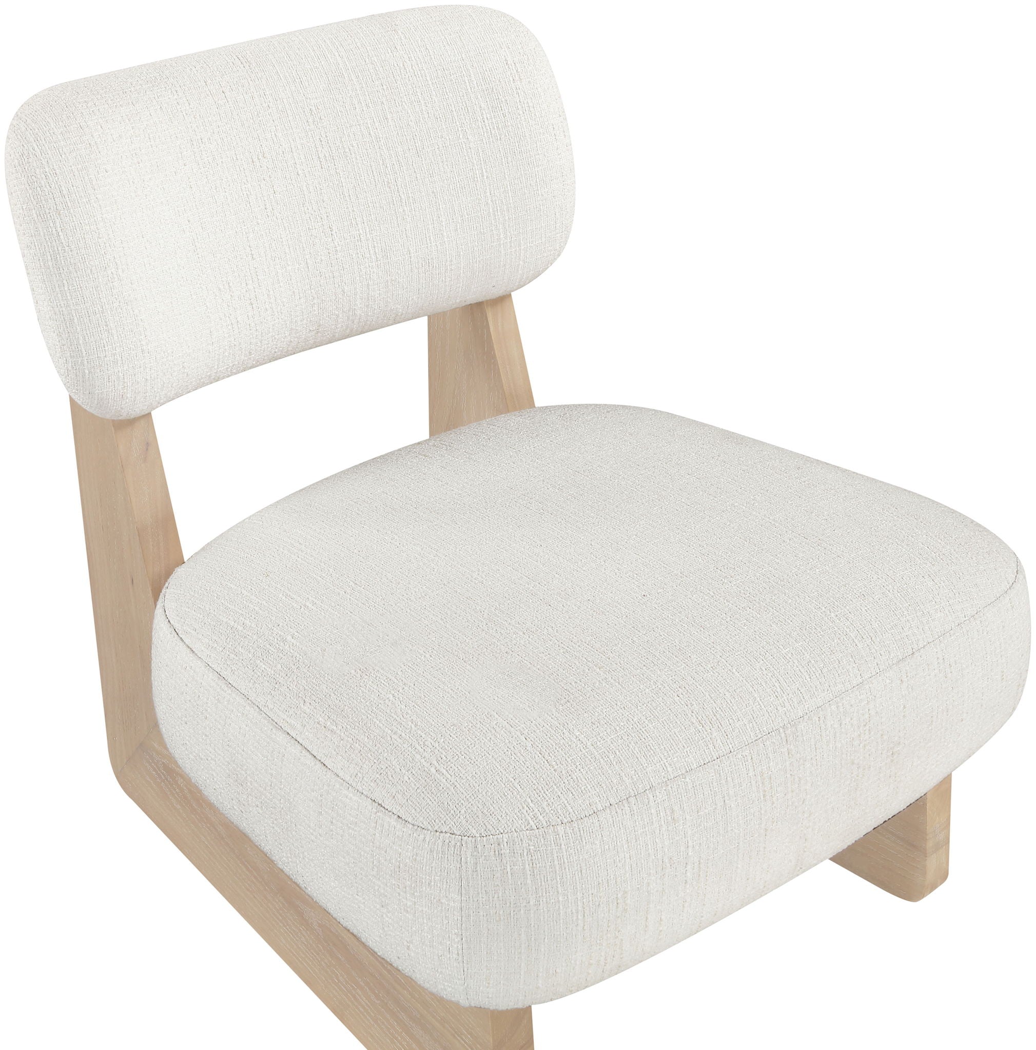 Vetra - Linen Textured Fabric Upholstered Accent Chair With Natural Base