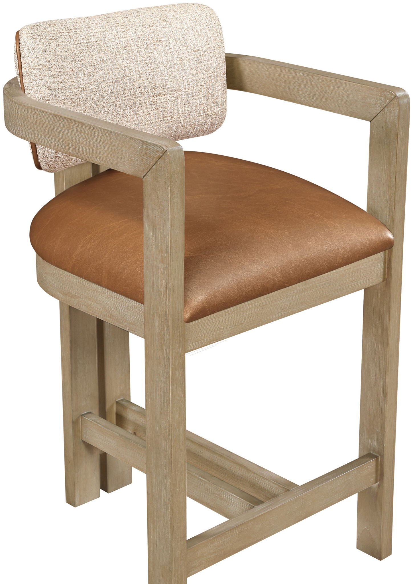 Ravina - Upholstered Counter Stool With Stained Natural Base