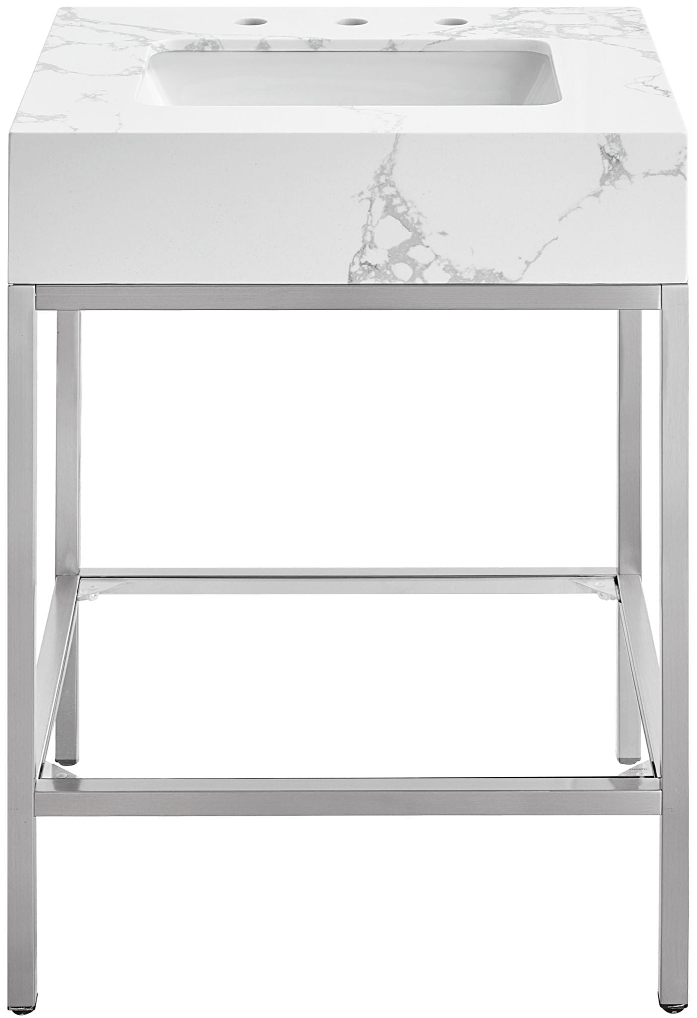 Marmo - Engineered Marble Bathroom Vanity With Chrome Base