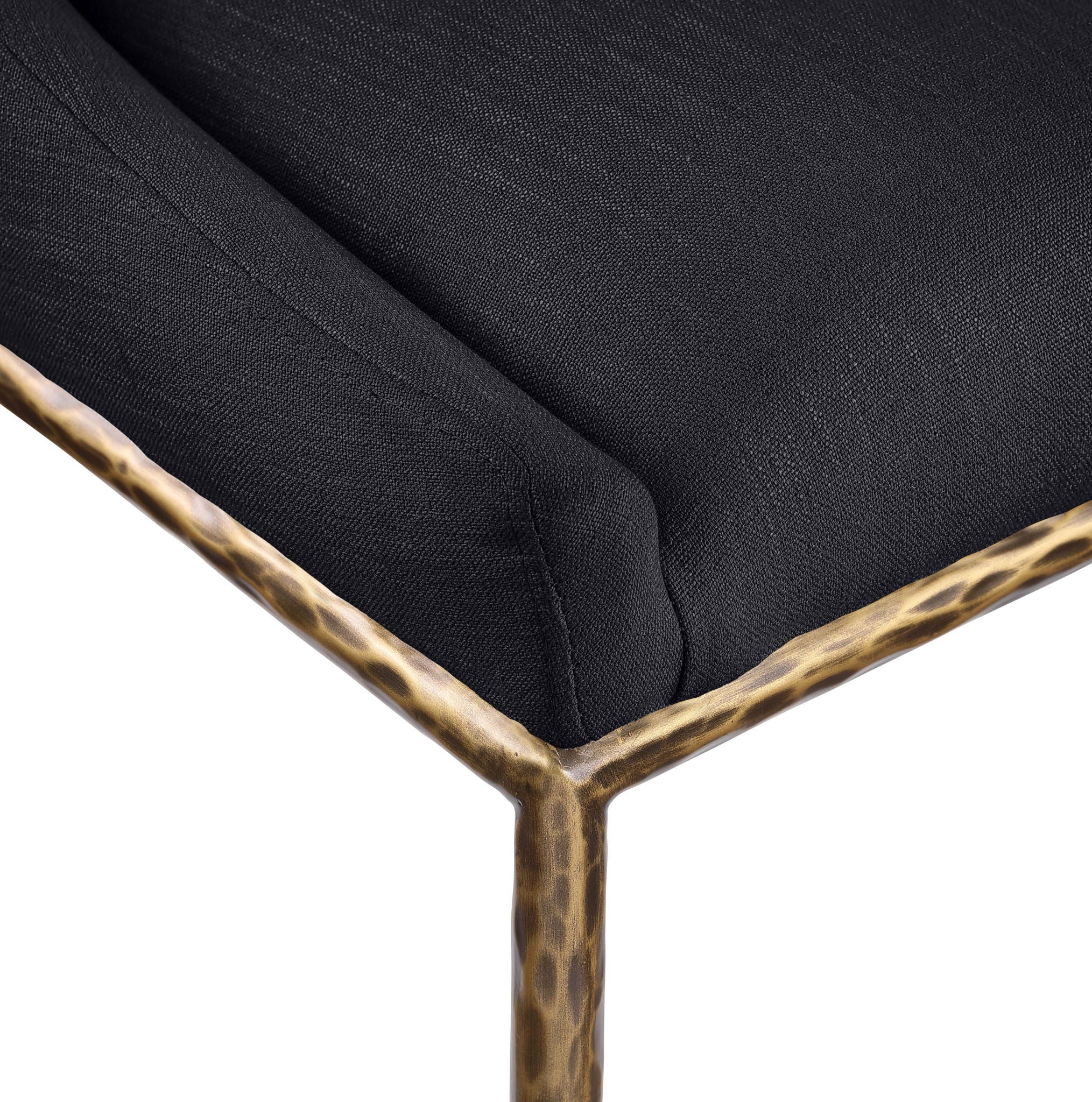 Ferro - Upholstered Dining Side Chair With Brushed Gold Legs