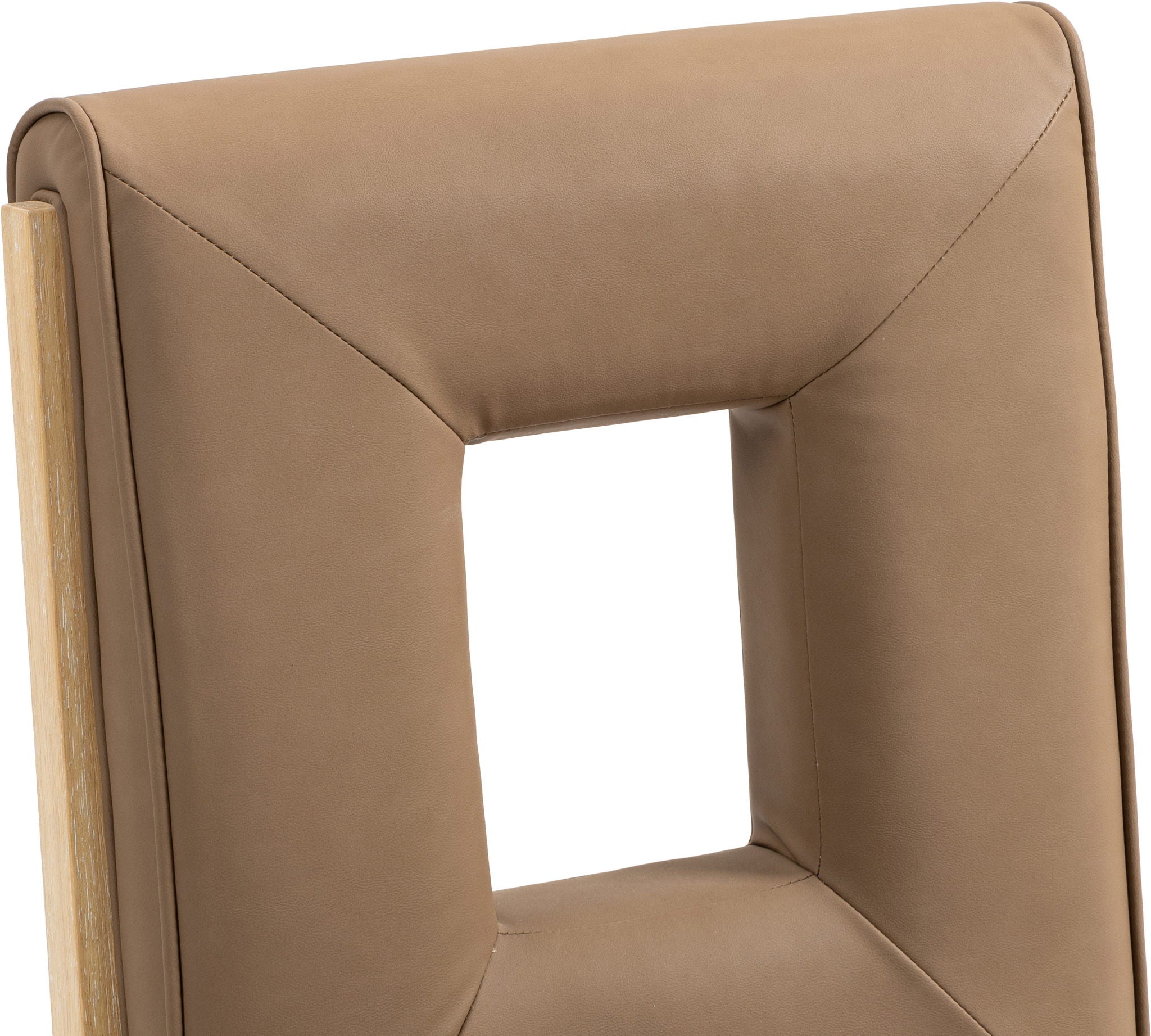 Gwendolyn - Faux Leather Dining Side Chair With Natural Frame (Set of 2)