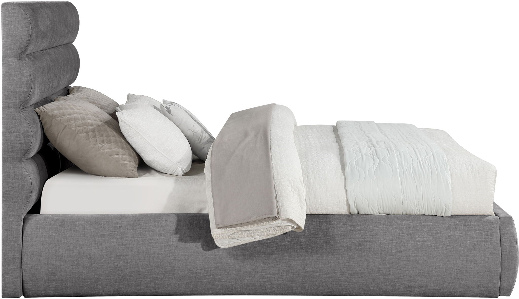 Adam - Chenille Fabric Bed With 52" Headboard