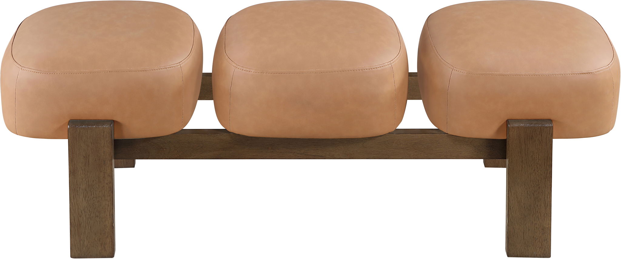 Woodcrest - Vegan Leather Upholstered Bench - Painted Brown Walnut Base