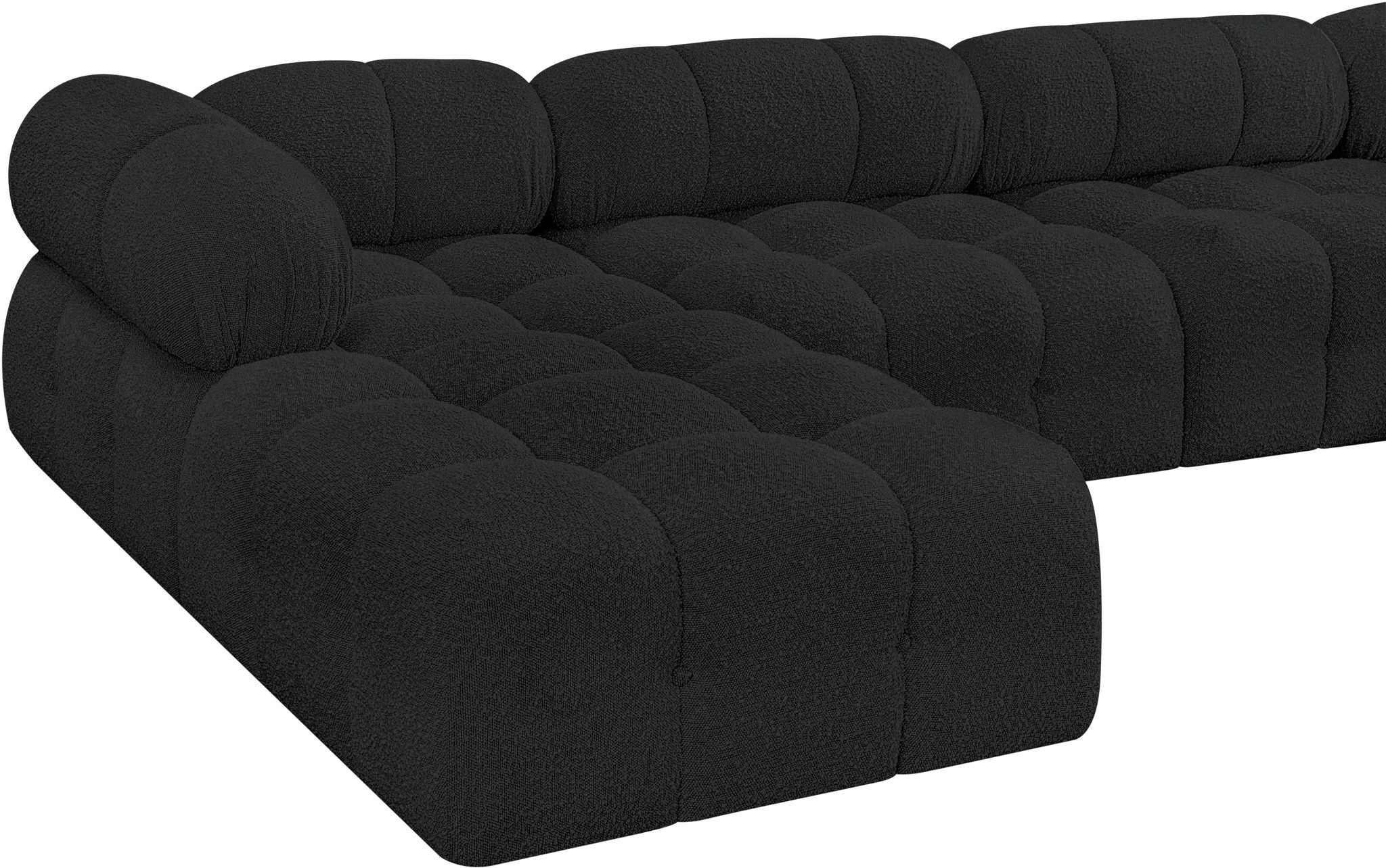Ames - 7 Piece Boucle Fabric Modular L-Shaped Sectional