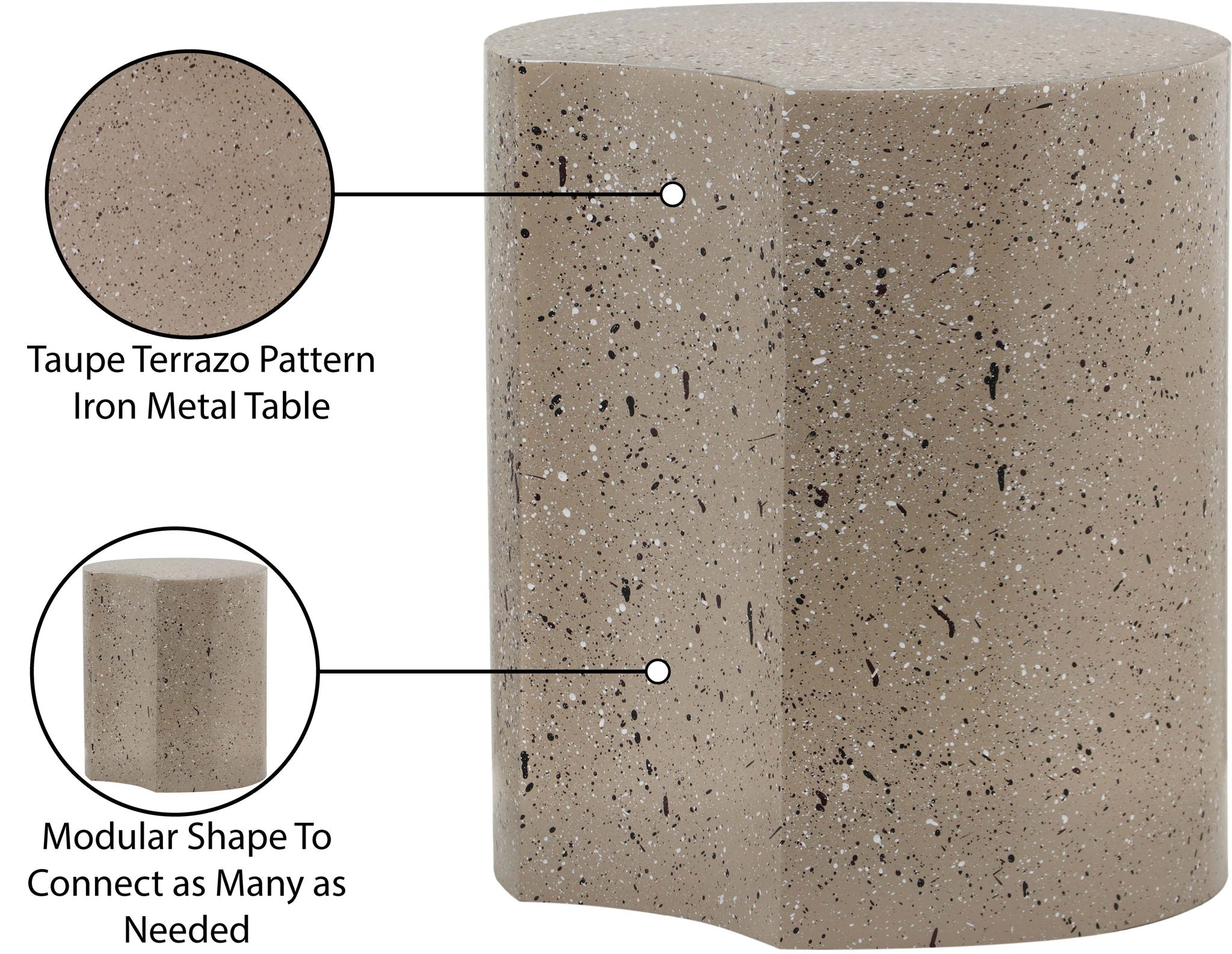Dimple - End Table - Terazzo Finish