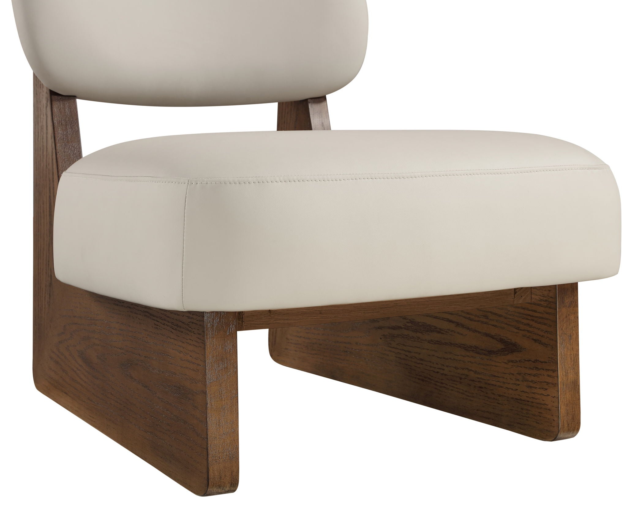 Vetra - Vegan Leather Upholstered Accent Chair - Taupe / Painted Brown