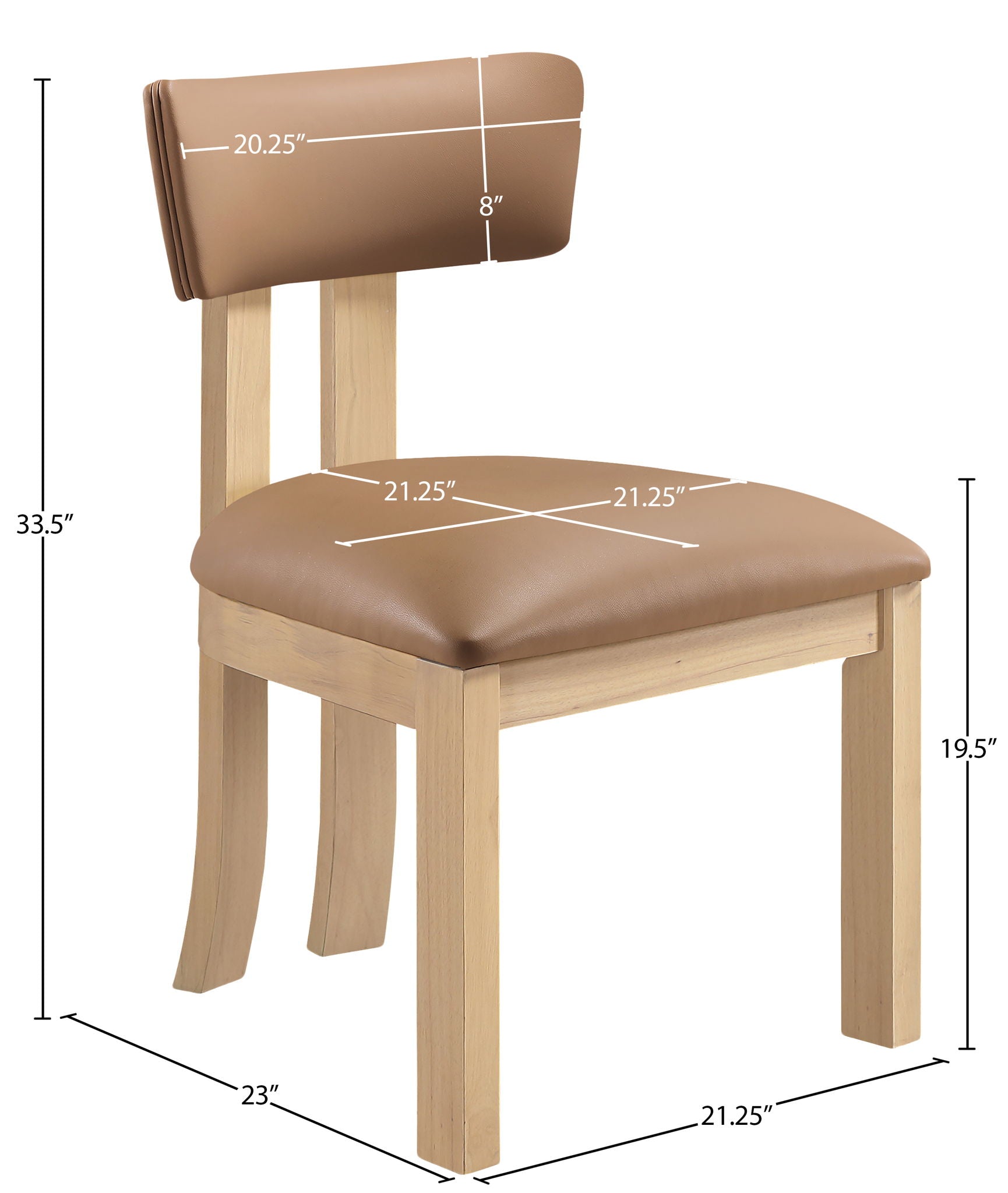 Lavrin - Vegan Leather Dining Side Chair (Set of 2) - Natural Base