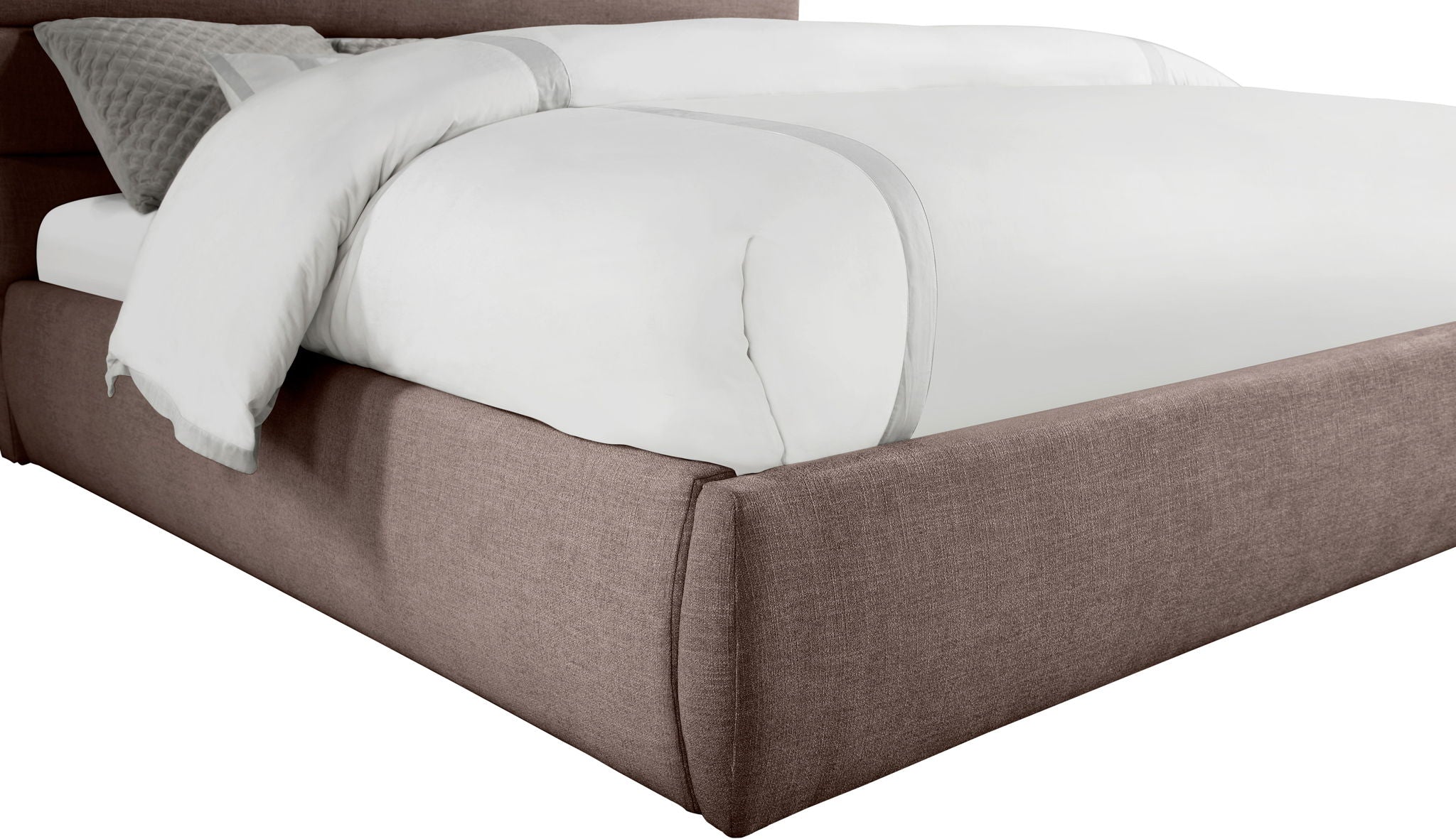 Adam - Linen Fabric Bed With 89" Headboard