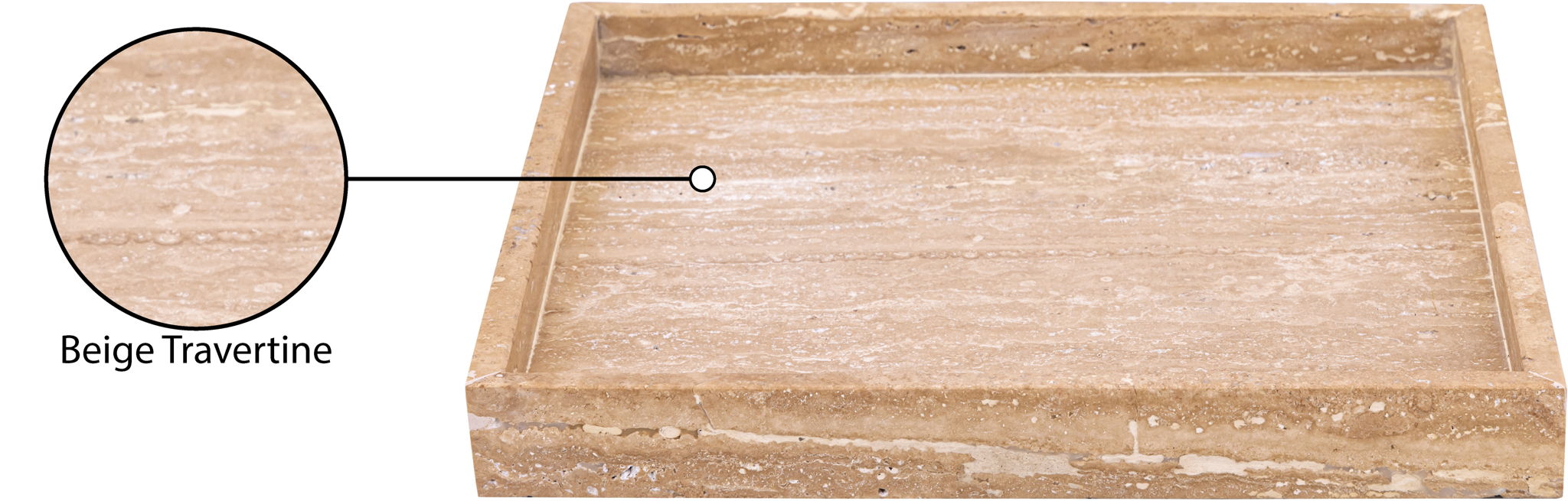 Barletta - Travertine Square Tray - Natural