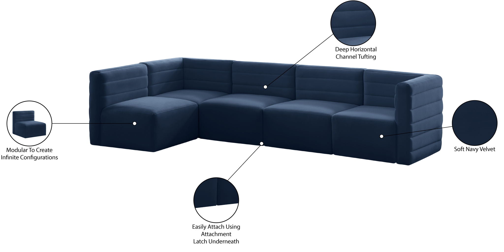 Quincy - 5 Piece Modular Sectional