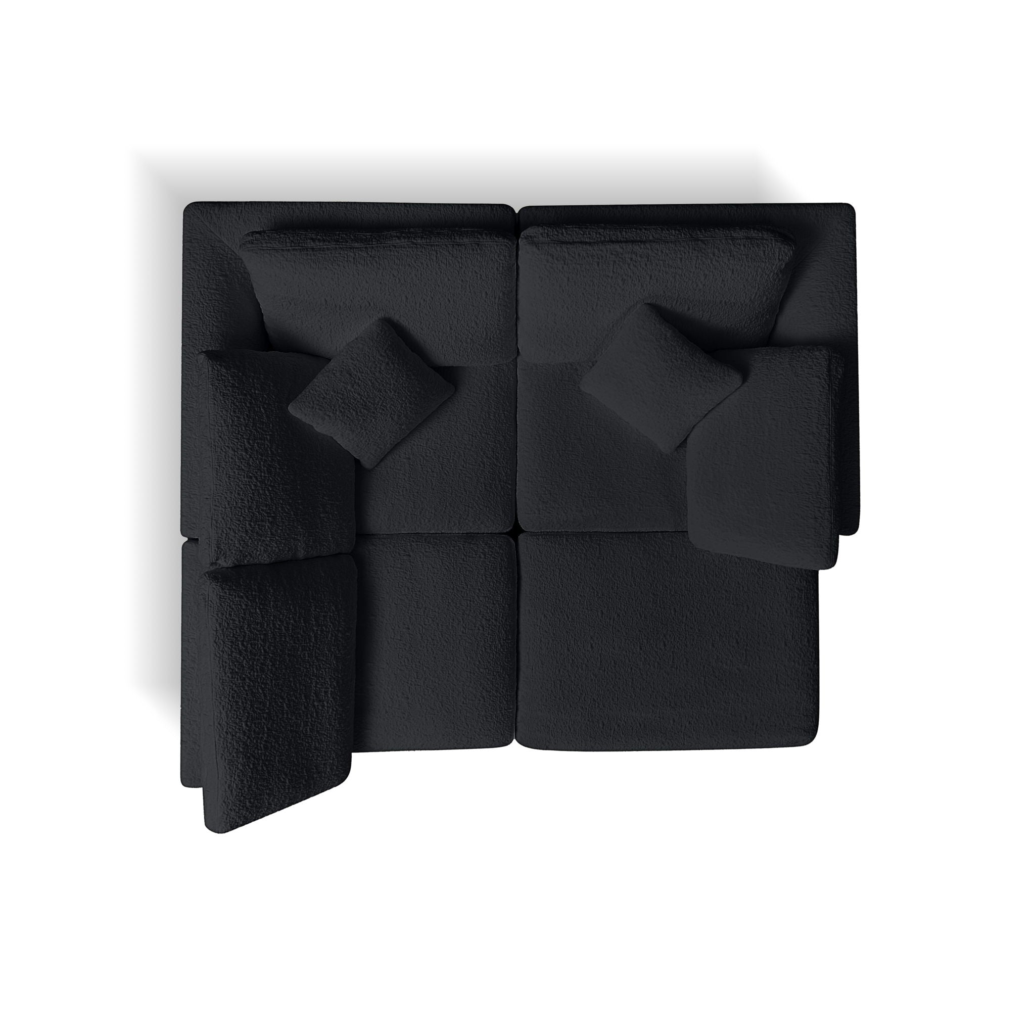 Cloud Sectional Couch, Convertible With Ottoman, 3 Seater Modular Design