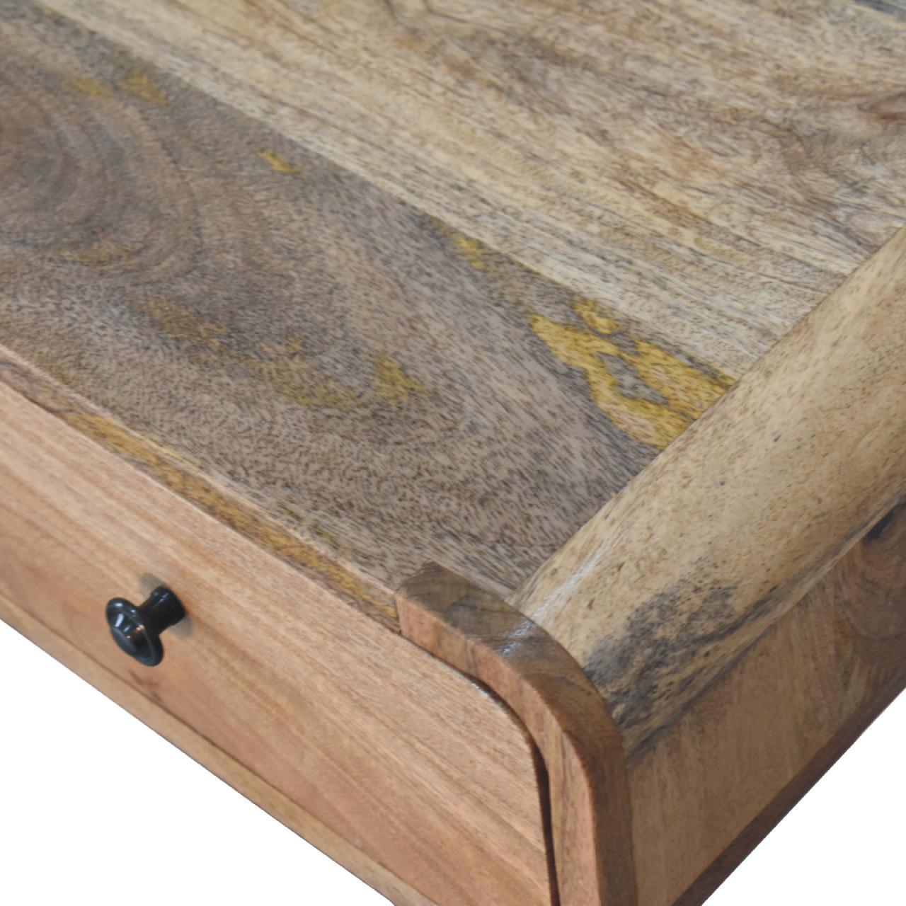 Curved Writing Desk - Oak