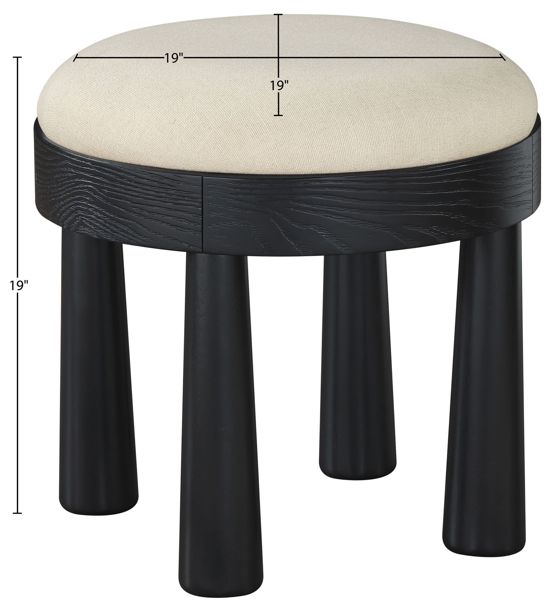 Larea - Upholstered Ottoman - Cream