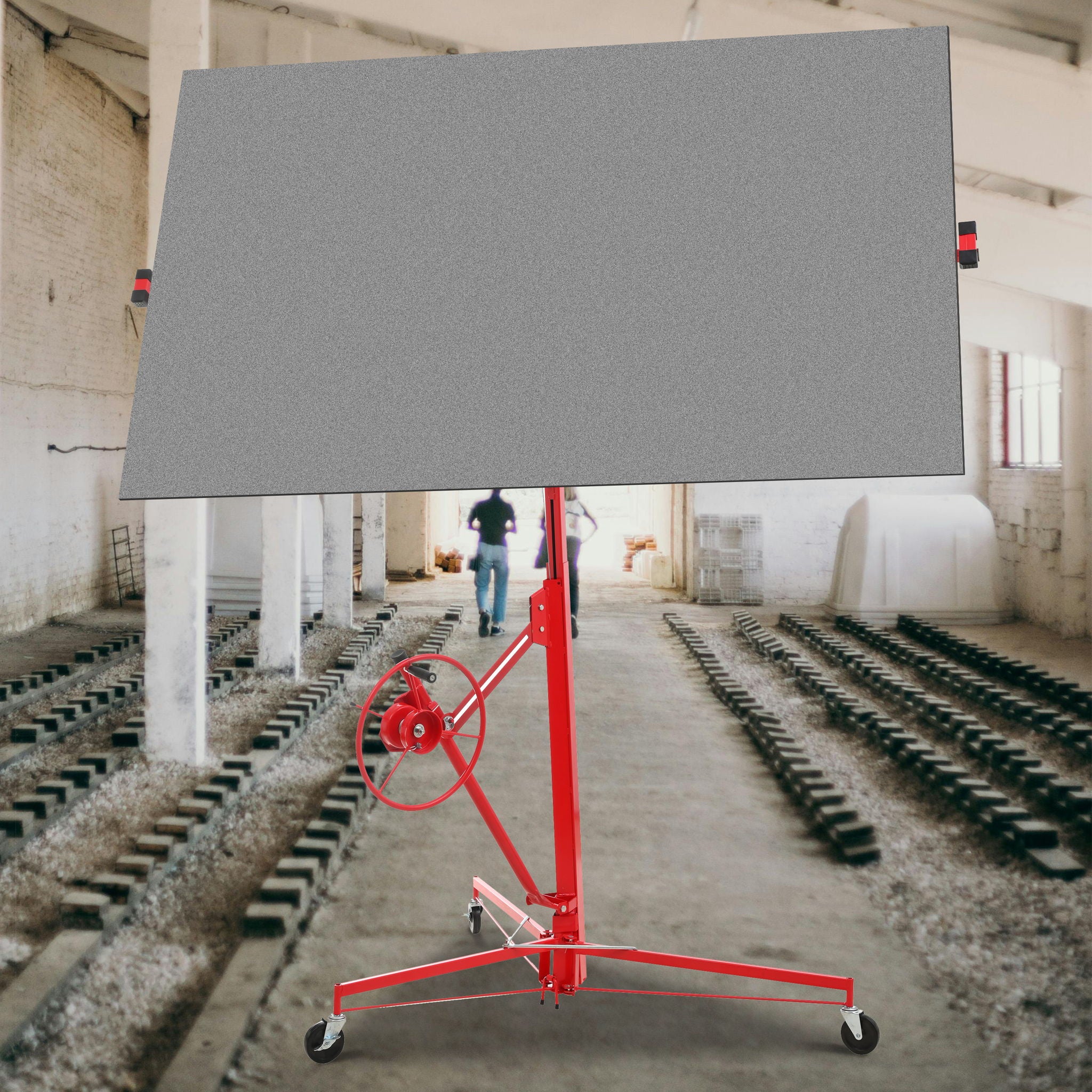 Drywall Lift Panel Hoist Jack Lifter With Caster Wheels And Telescopic Arm