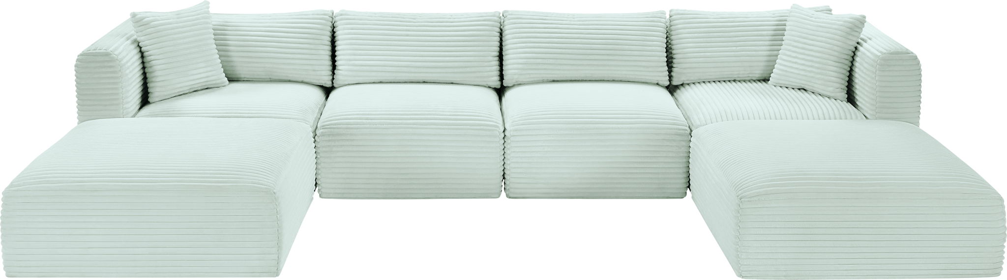 Shaggy - 6 Piece Modular Sectional With 2 Ottomans
