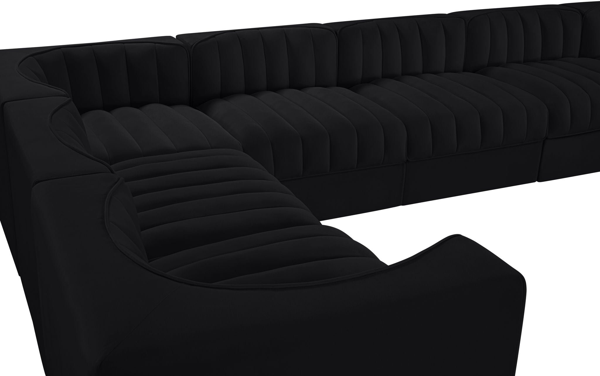 Rummi - Velvet Performance Fabric Upholstered 10 Piece Modular Sectional