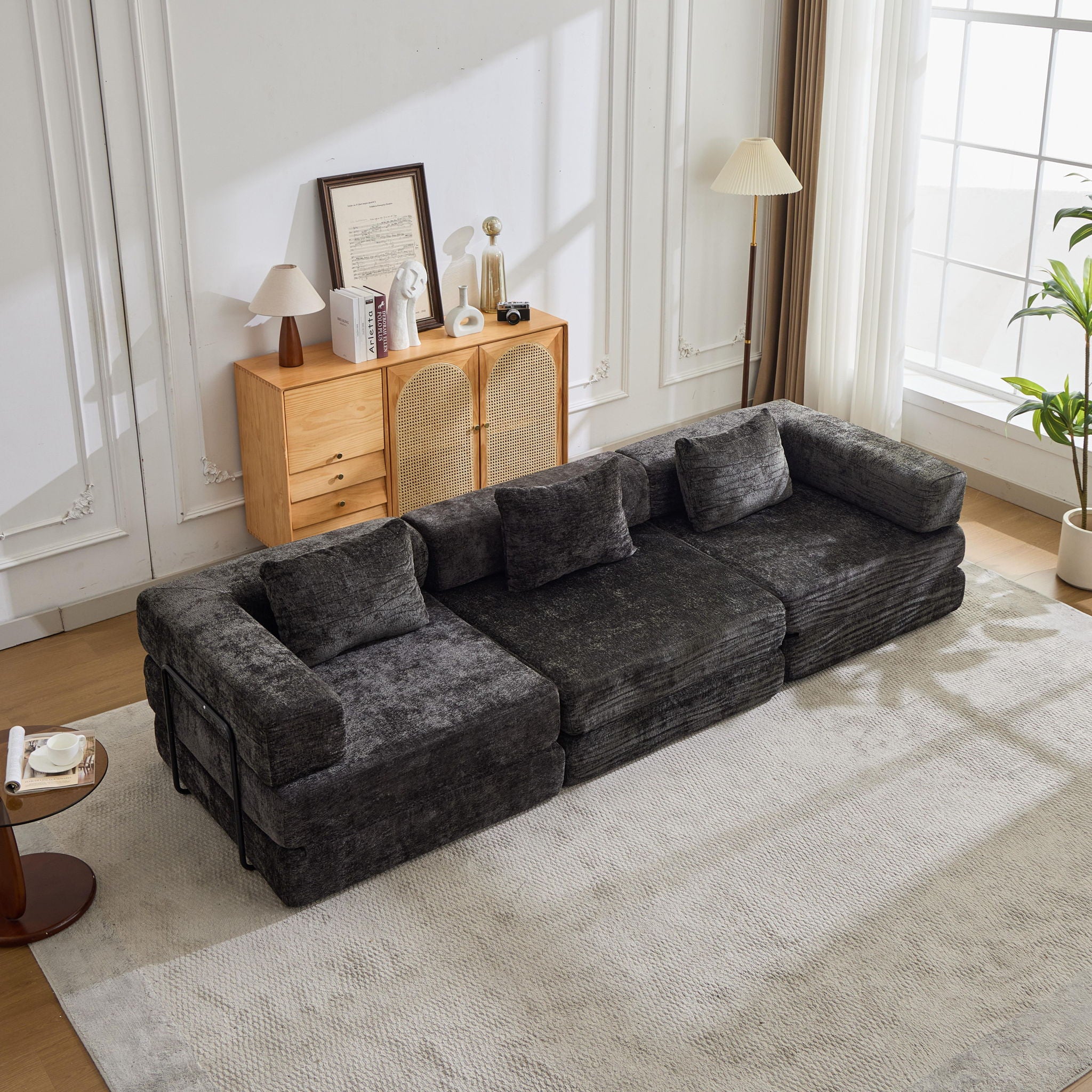 Convertible Floor Sofa Bed, Boneless Modular Sectional Sofa For Living Room
